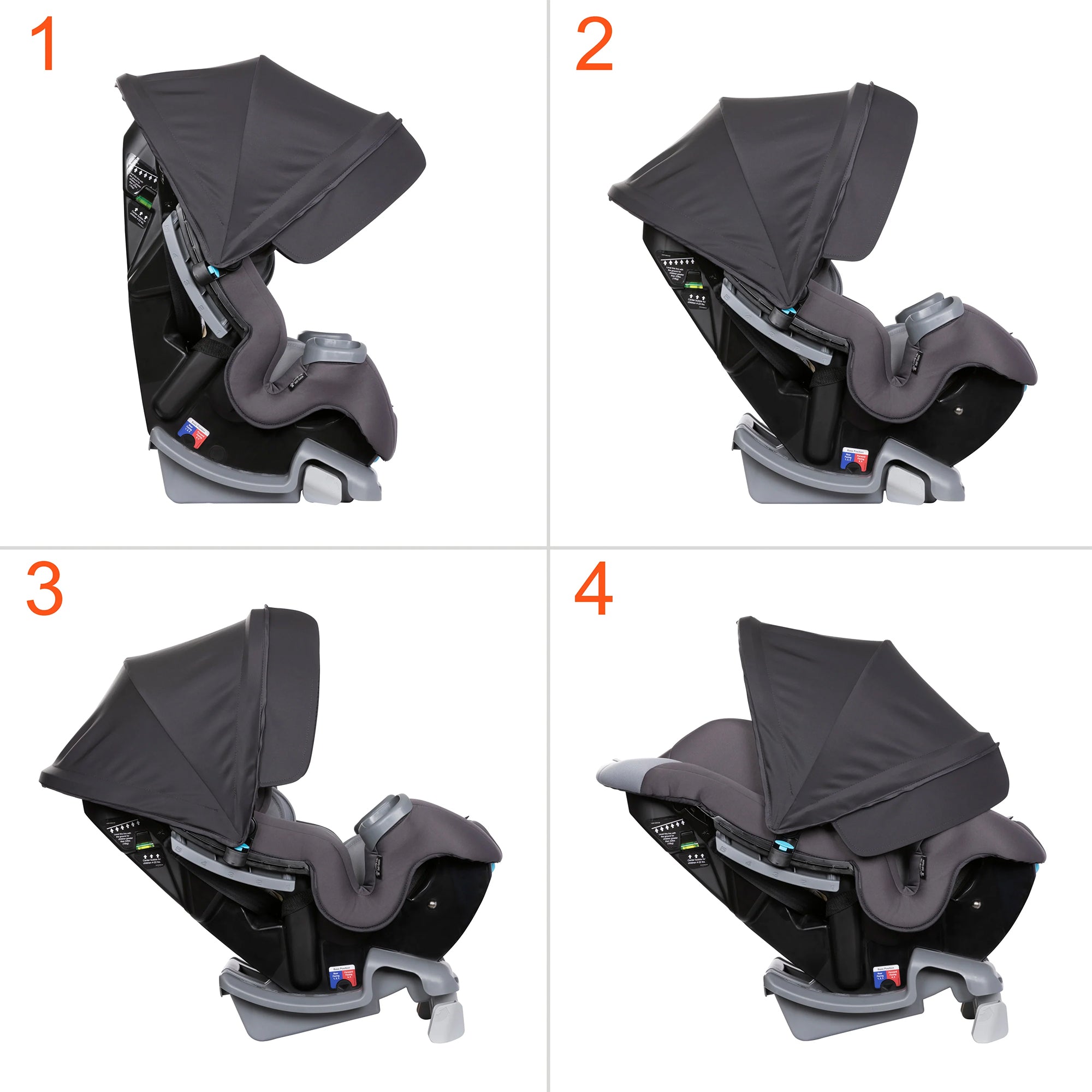 Baby Trend Cover Me 4 in 1 Convertible Car Seat with Adjustable Canopy, Stormy - Smart-nests