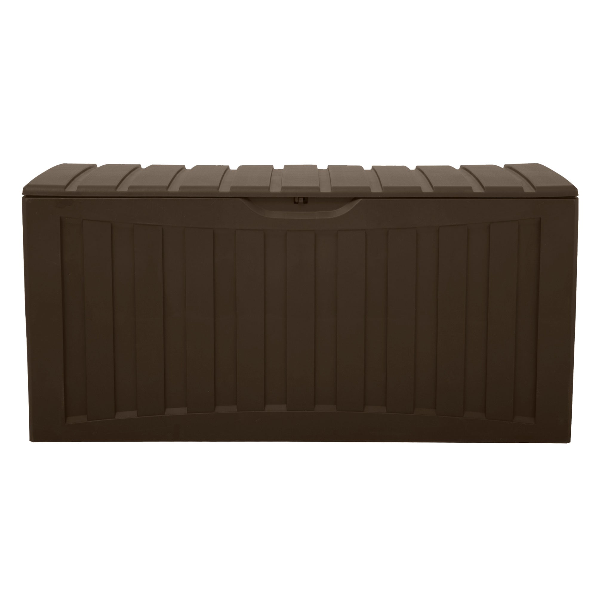 Ram Quality Products Plastic 90 Gal Outdoor Locking Storage Bin Deck Box, Brown - Smart-nests