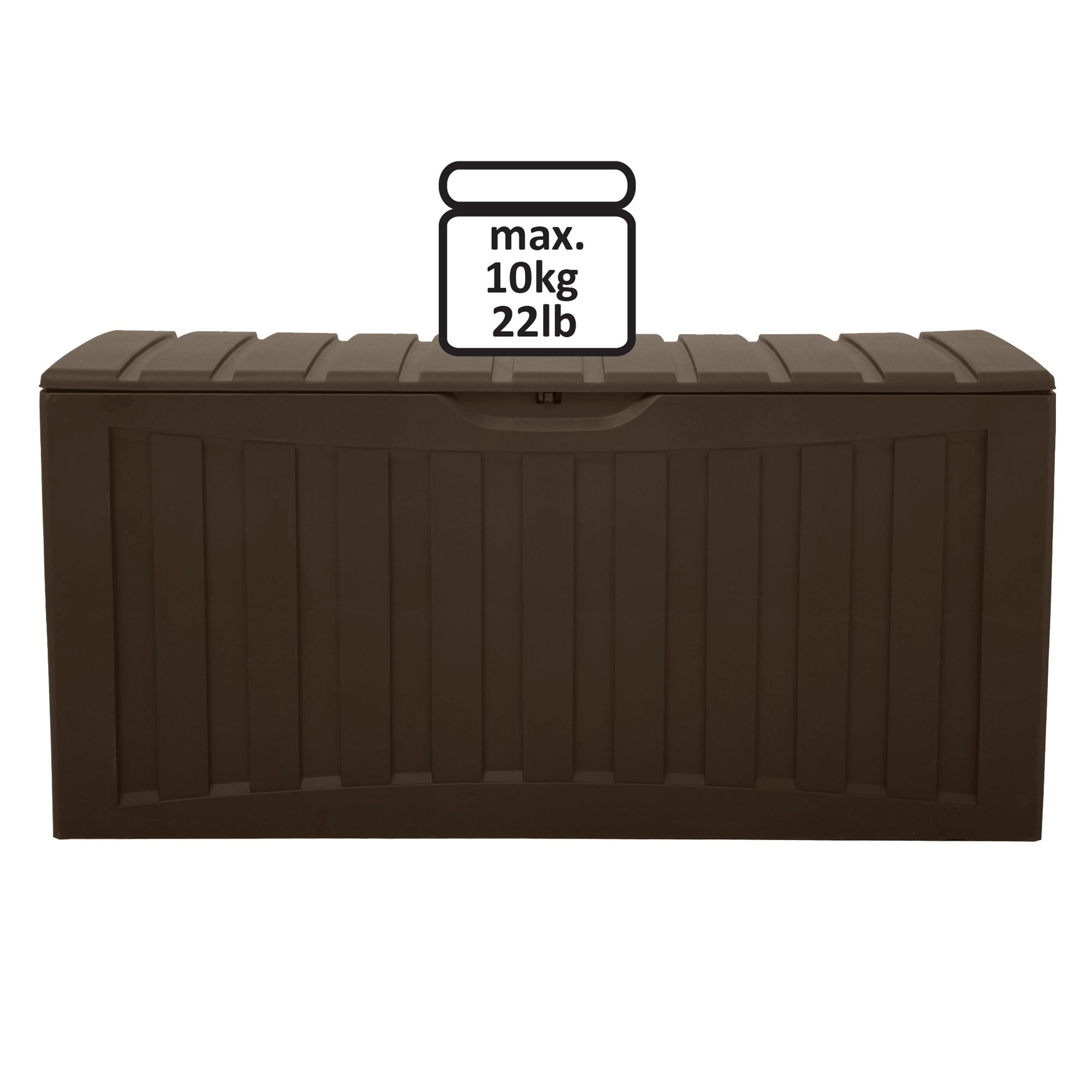 Ram Quality Products Plastic 90 Gal Outdoor Locking Storage Bin Deck Box, Brown - Smart-nests