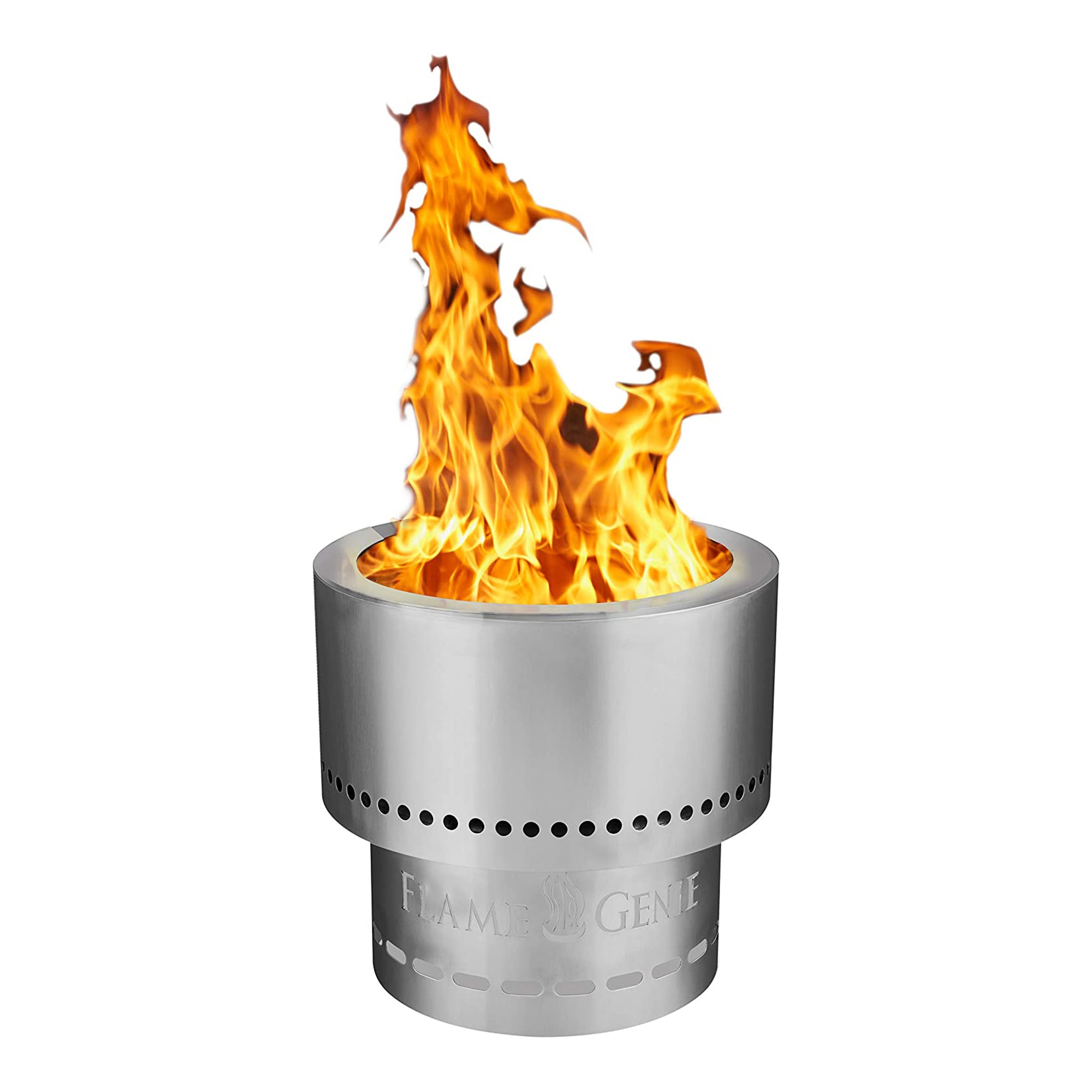 Flame Genie FG-16-SS 13.5 Inch Smoke Free Outdoor Fire Pit with Ash Pan, Steel - Smart-nests