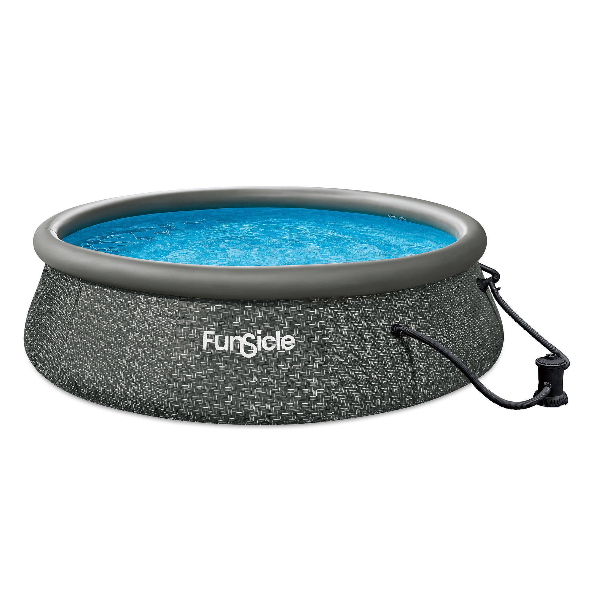 Funsicle 12' x 36" QuickSet Ring Top Above Ground Swimming Pool, Herringbone - Smart-nests