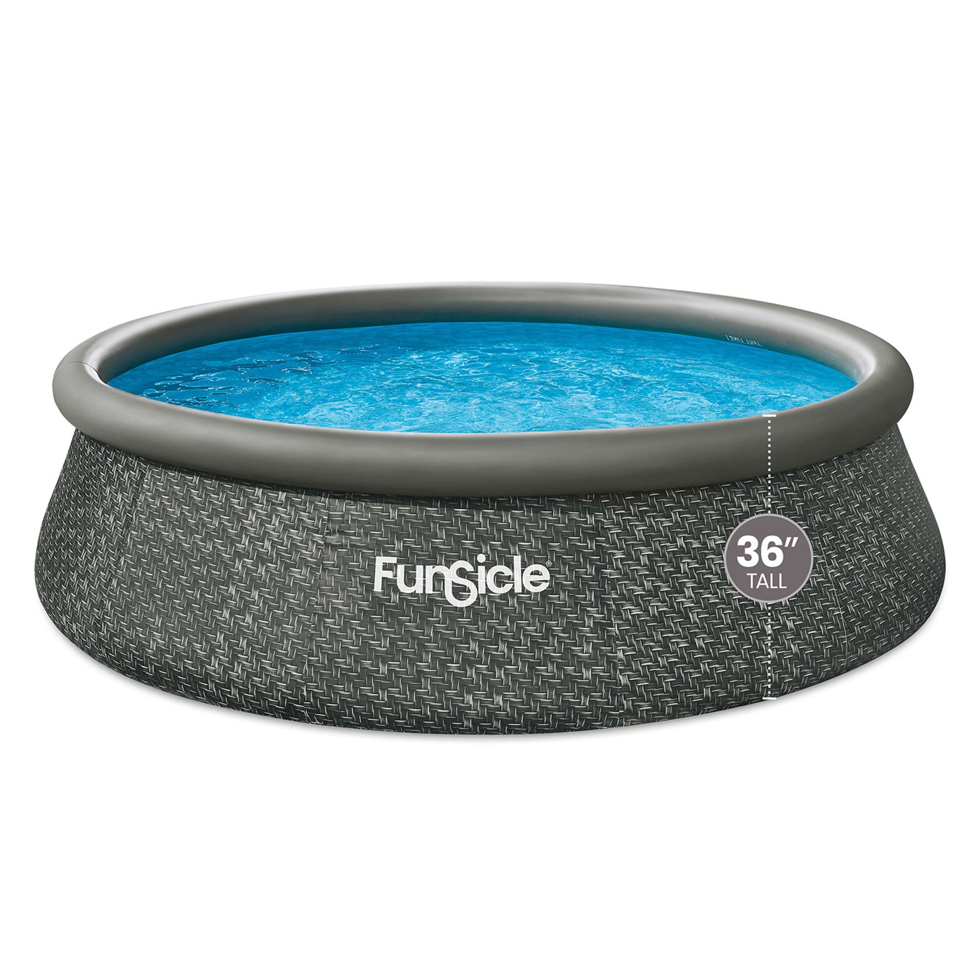 Funsicle 12' x 36" QuickSet Ring Top Above Ground Swimming Pool, Herringbone - Smart-nests