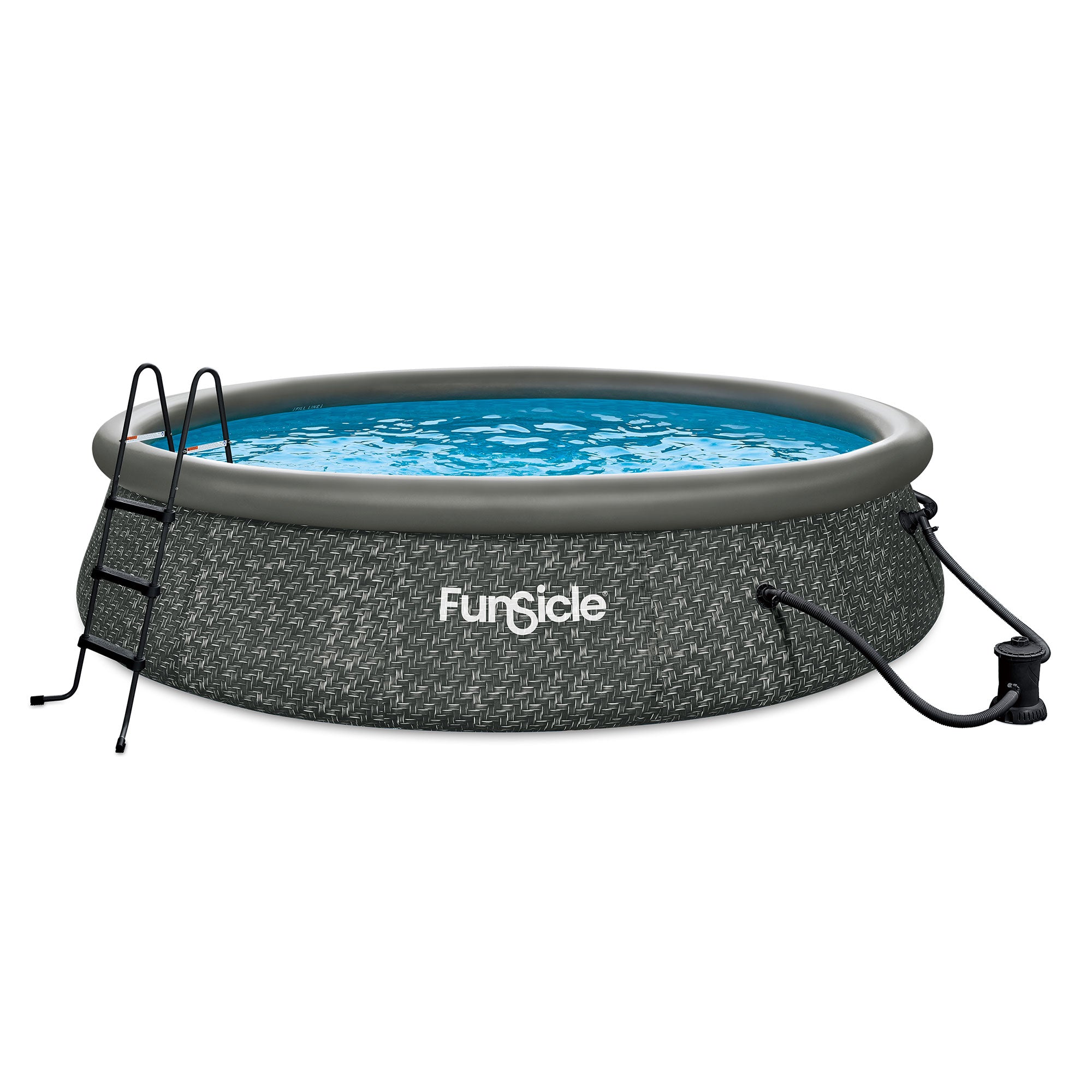 Funsicle 14' x 36" QuickSet Ring Top Above Ground Swimming Pool, Herringbone - Smart-nests