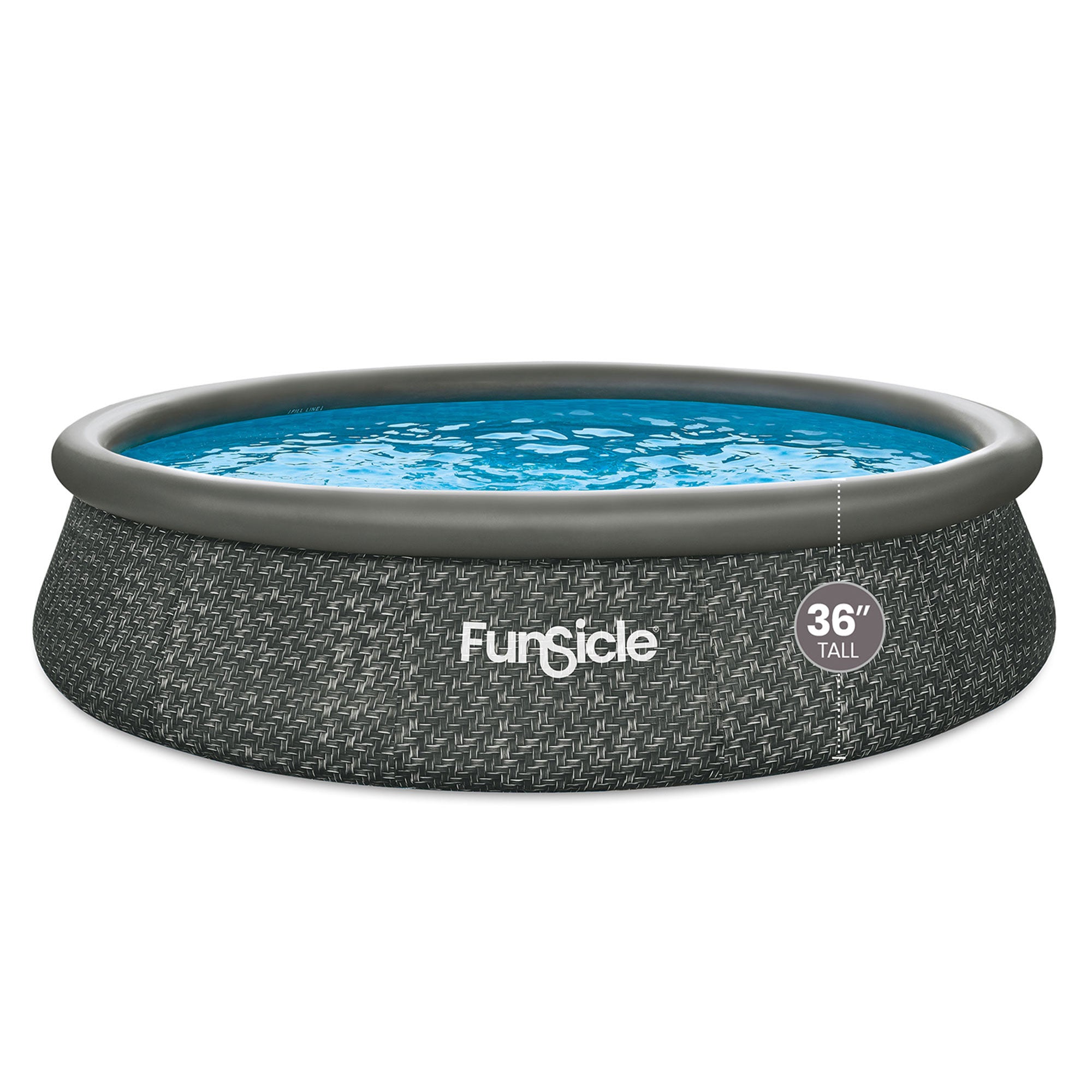 Funsicle 14' x 36" QuickSet Ring Top Above Ground Swimming Pool, Herringbone - Smart-nests