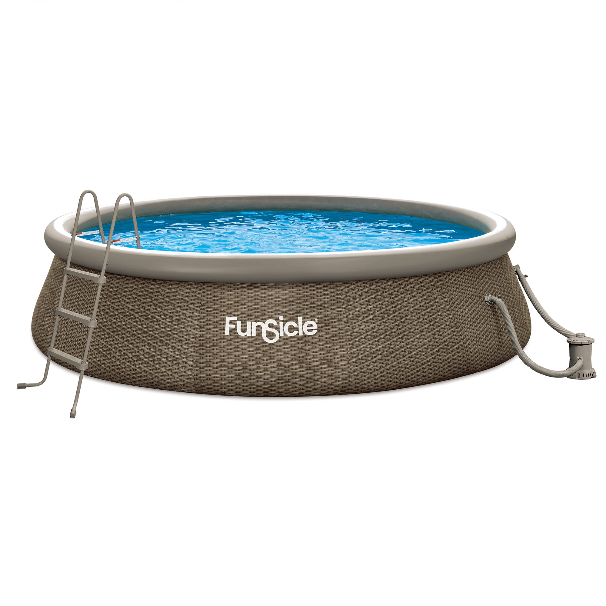Funsicle 14' x 36" QuickSet Ring Top Above Ground Swimming Pool, Basketweave - Smart-nests