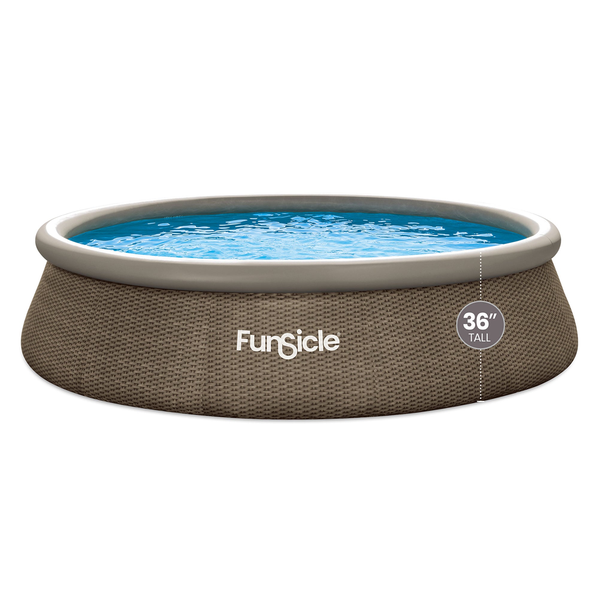 Funsicle 14' x 36" QuickSet Ring Top Above Ground Swimming Pool, Basketweave - Smart-nests