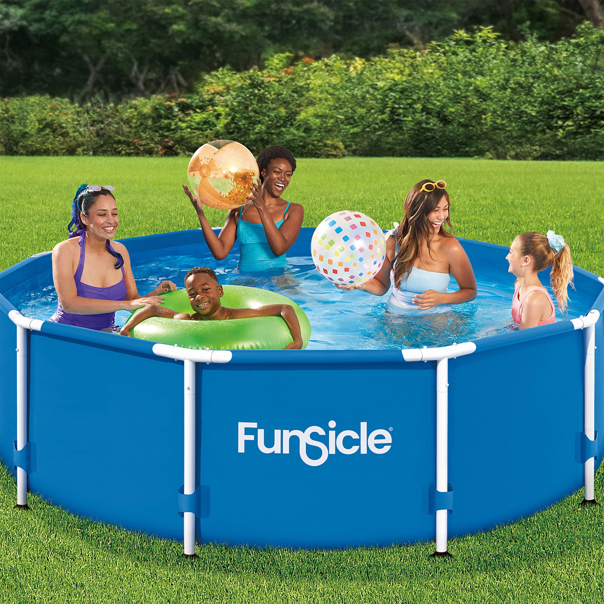 Funsicle 10' x 30" Outdoor Activity Round Frame Above Ground Swimming Pool Set - Smart-nests
