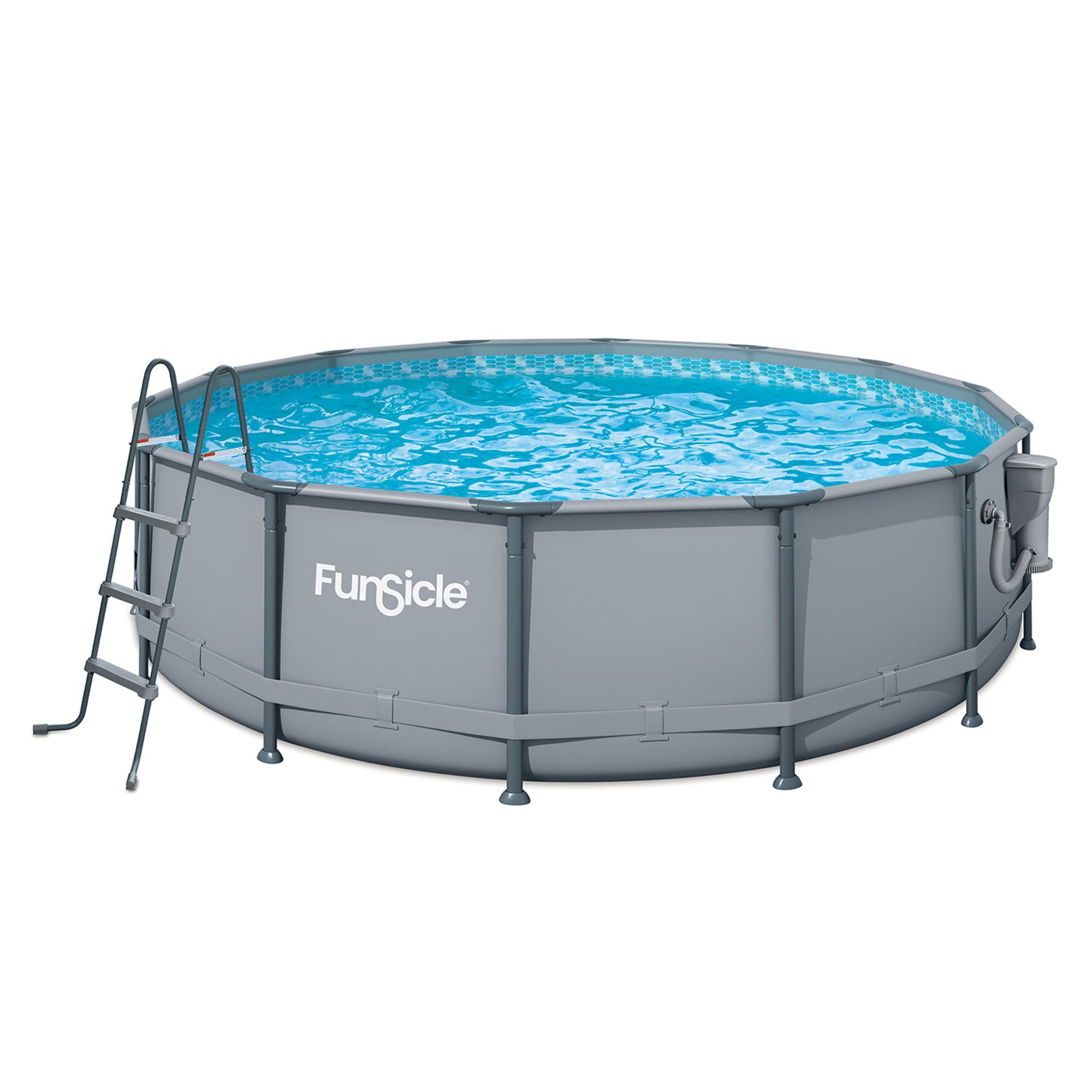Funsicle 14' x 42" Oasis Outdoor Round Frame Above Ground Swimming Pool, Gray - Smart-nests