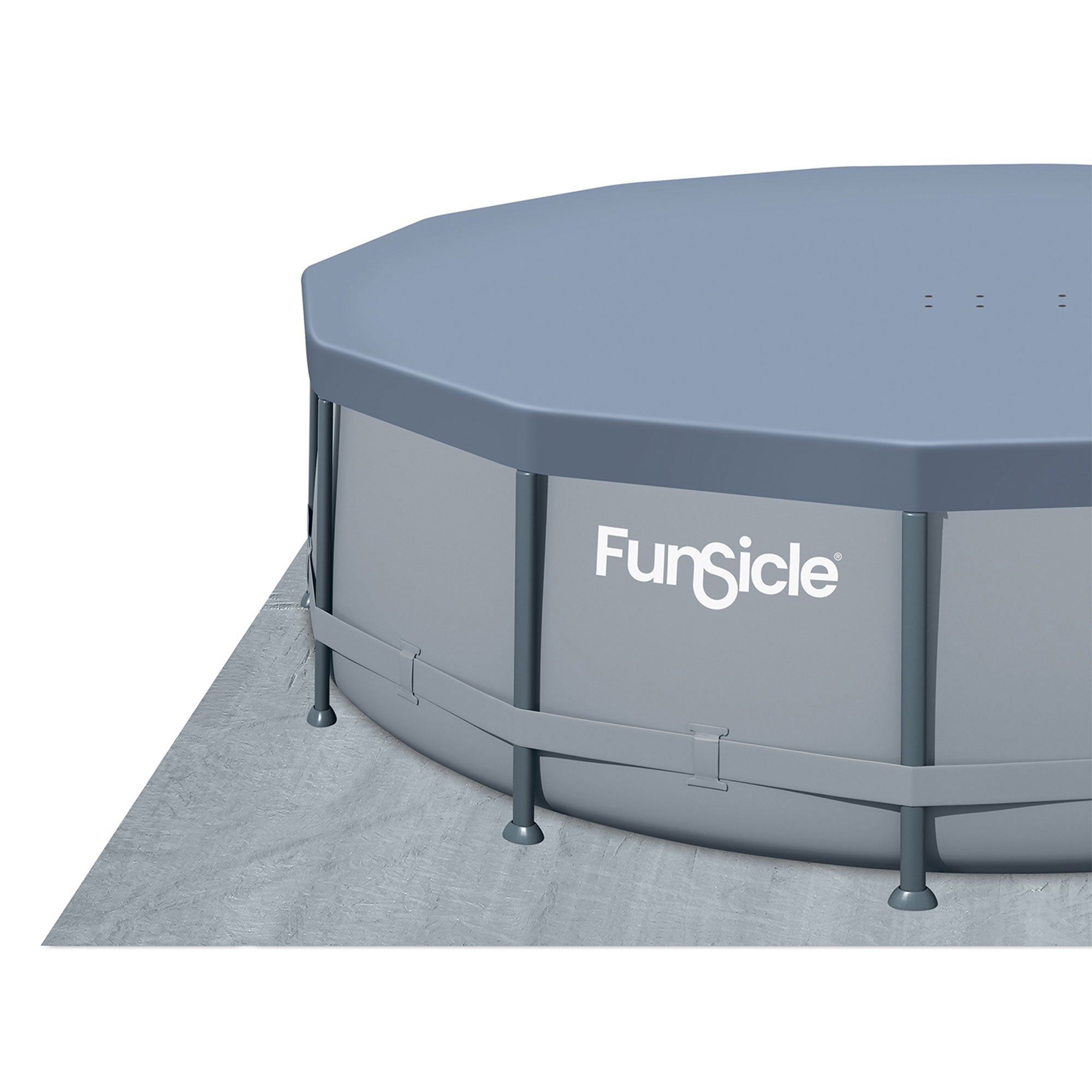 Funsicle 14' x 42" Oasis Outdoor Round Frame Above Ground Swimming Pool, Gray - Smart-nests
