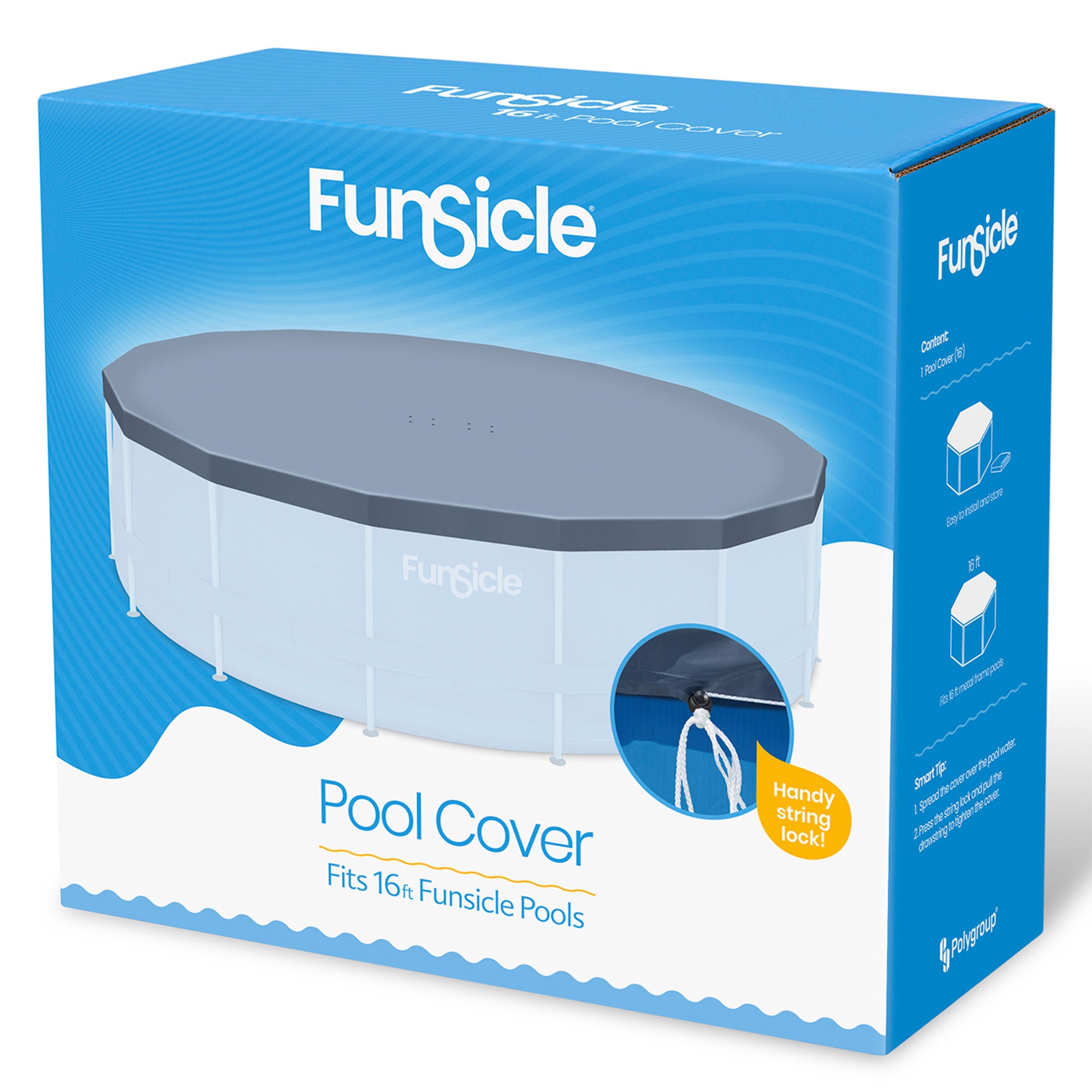 Funsicle 16ft Round Above Ground Frame Pool Debris Cover, Accessory Only, Gray - Smart-nests