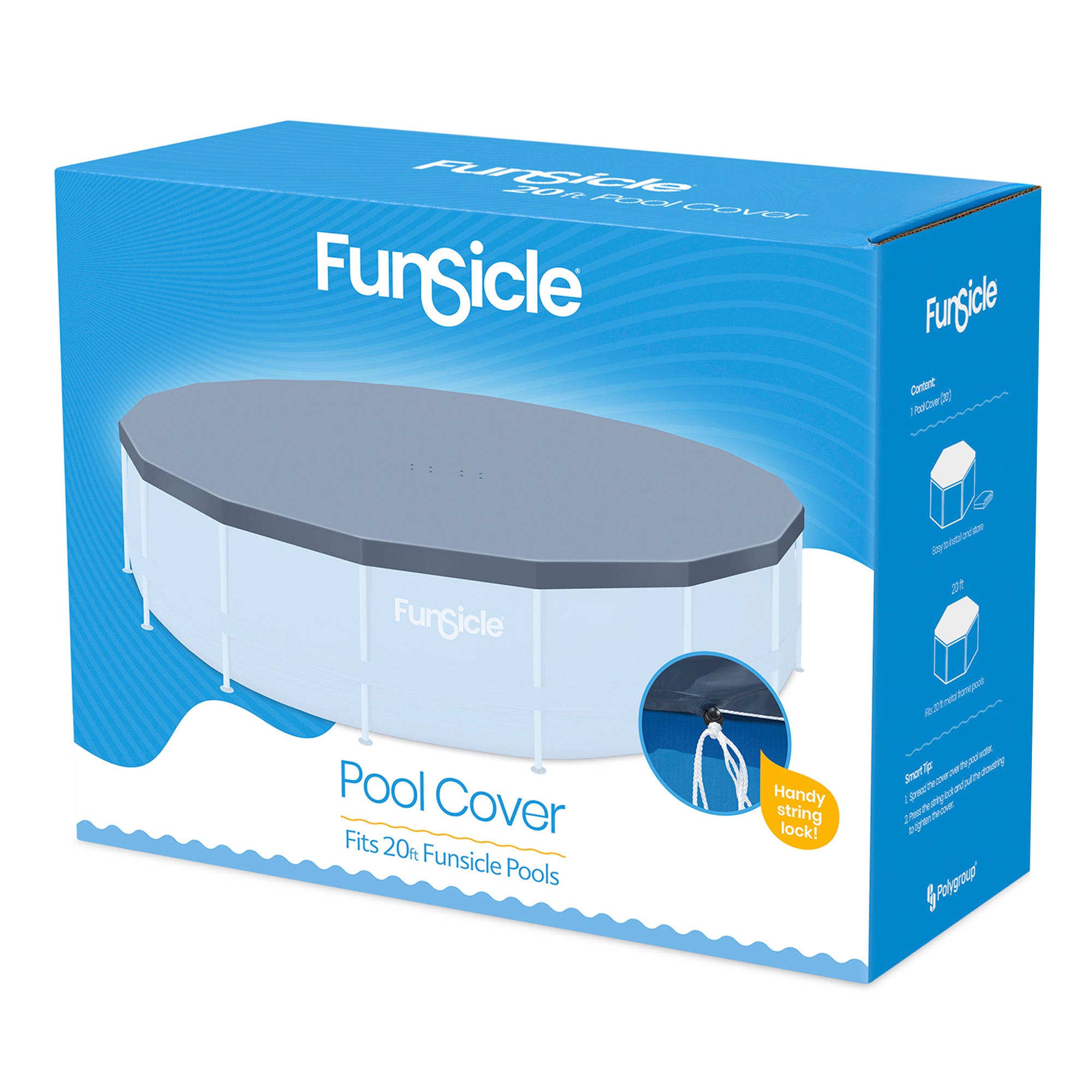 Funsicle 20ft Round Above Ground Frame Pool Debris Cover, Accessory Only, Gray - Smart-nests
