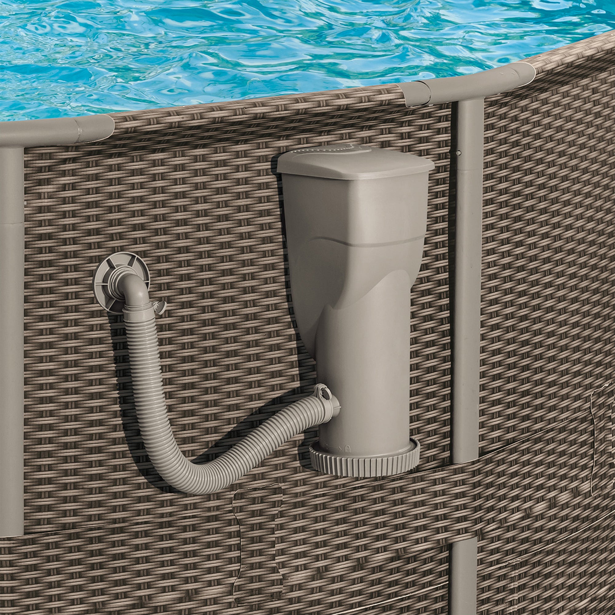 Funsicle 1500 Gallon SkimmerPlus Filter Pump System for Above Ground Pool, Gray - Smart-nests