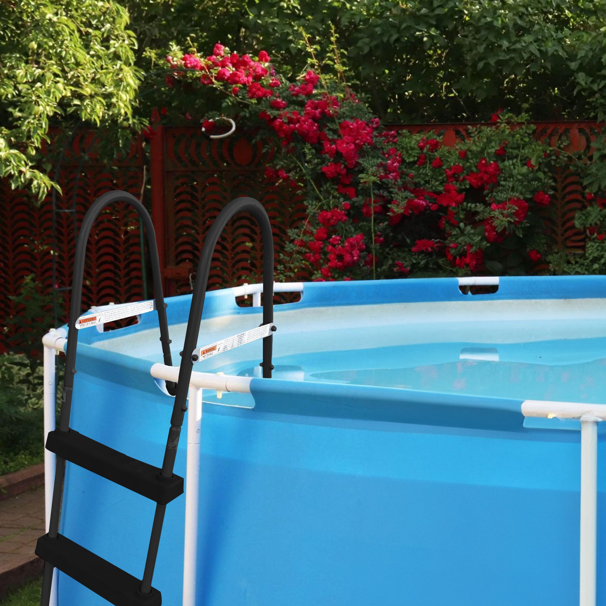 Funsicle 36" SureStep 3 Stair Outdoor Above Ground Swimming Pool Ladder, Black - Smart-nests