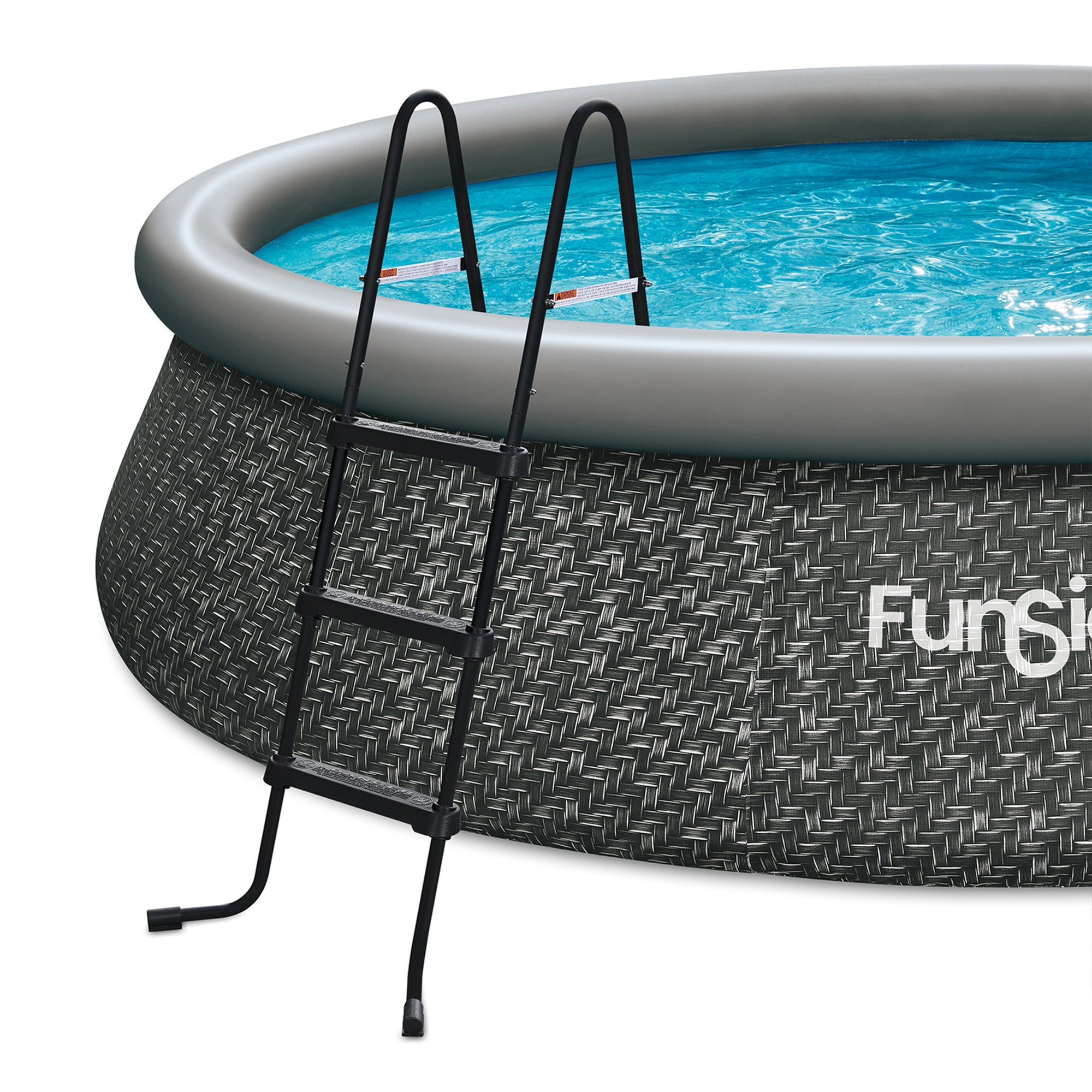 Funsicle 36" SureStep 3 Stair Outdoor Above Ground Swimming Pool Ladder, Black - Smart-nests