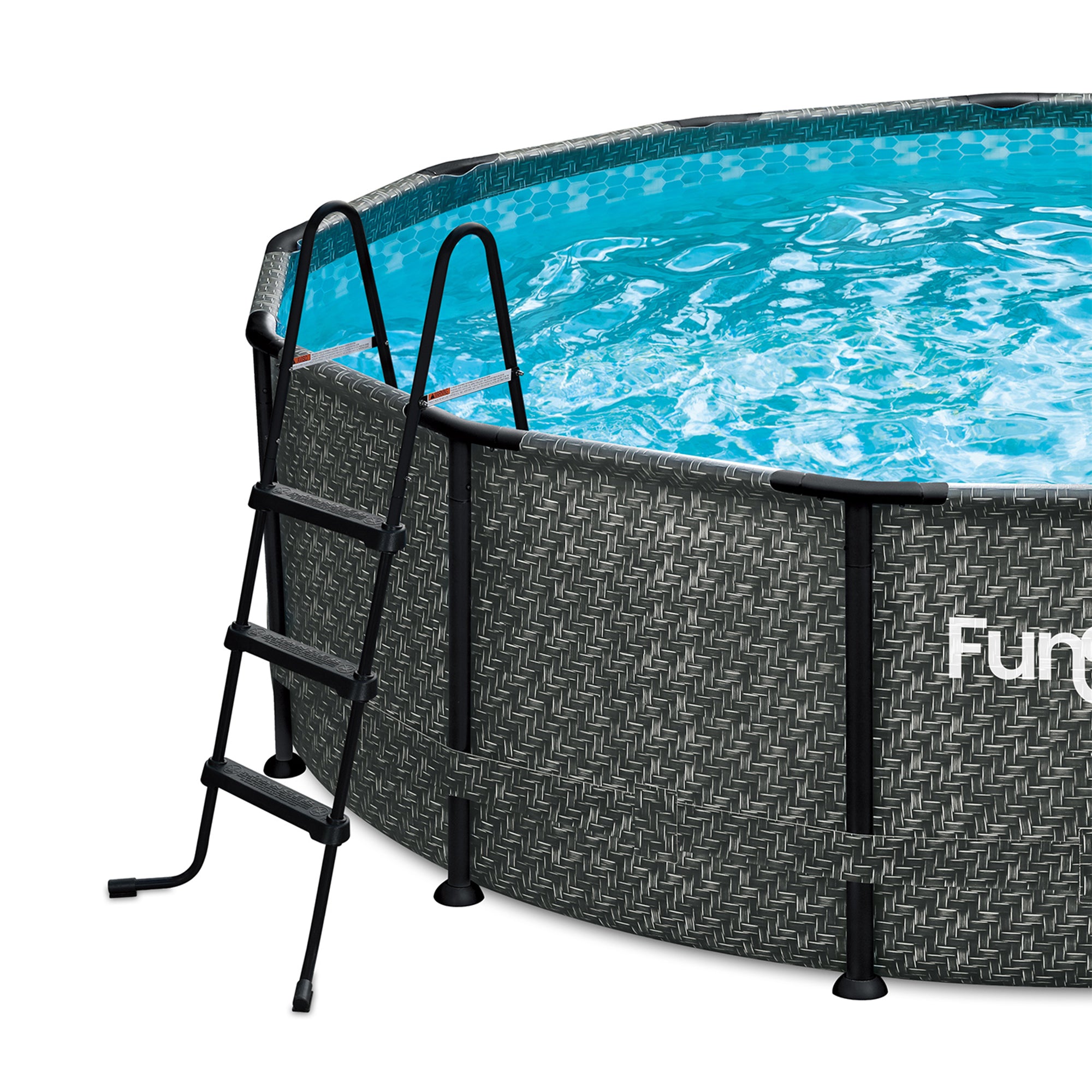 Funsicle 36" SureStep 3 Stair Outdoor Above Ground Swimming Pool Ladder, Black - Smart-nests