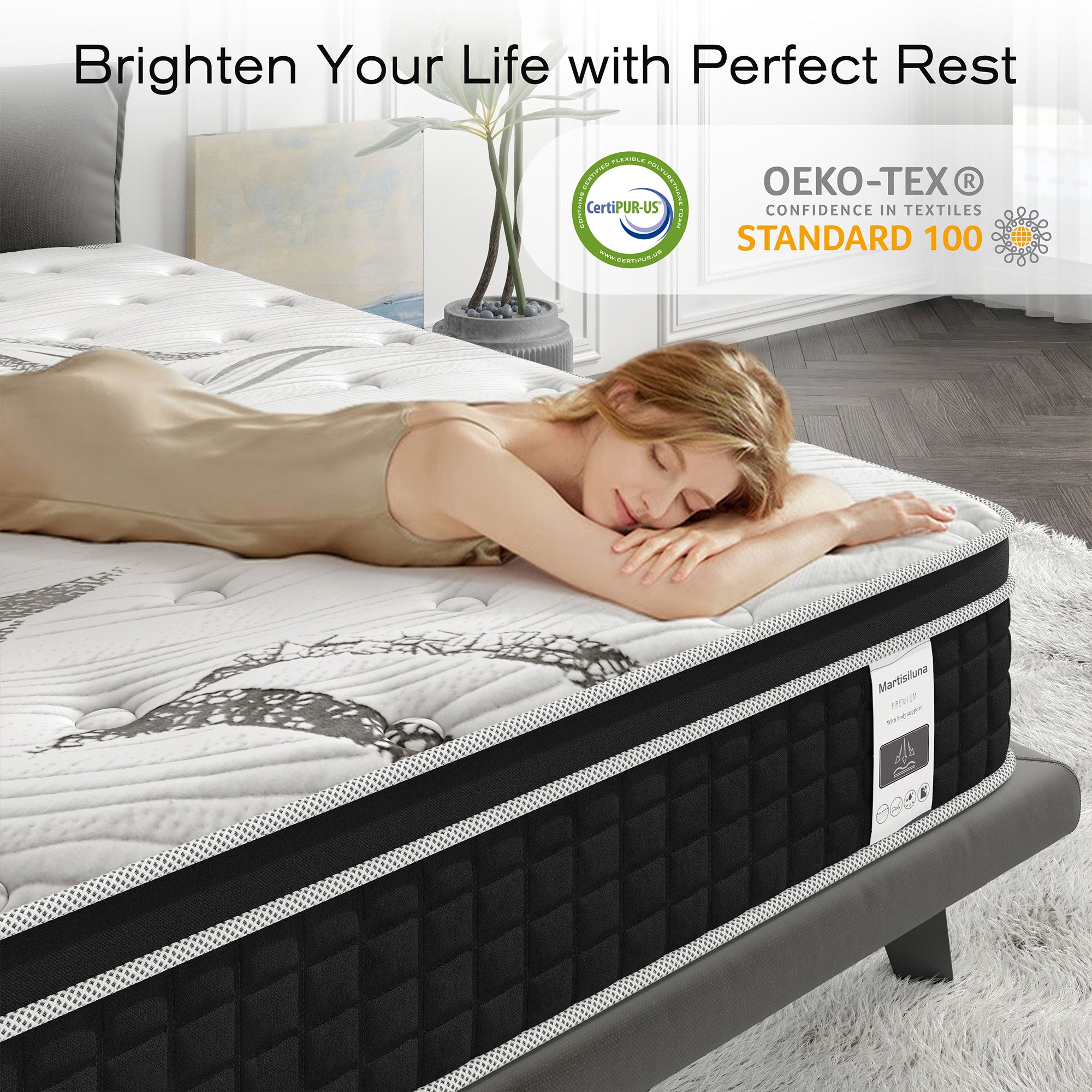 10.5 In Hybrid Gel Memory Foam Mattress with Coil Innerspring, Twin (Used) - Smart-nests