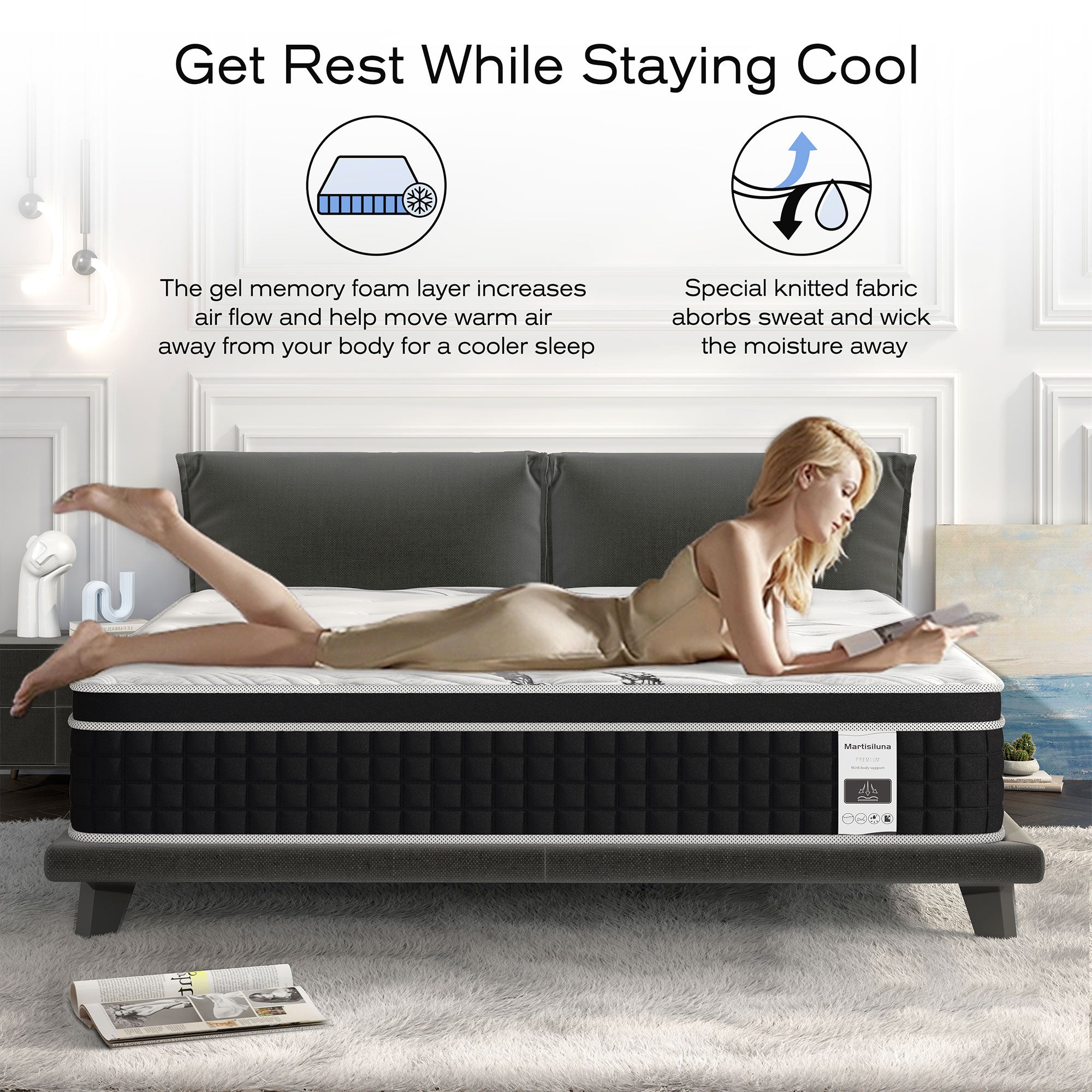 10.5 In Hybrid Gel Memory Foam Mattress with Coil Innerspring, Twin (Used) - Smart-nests