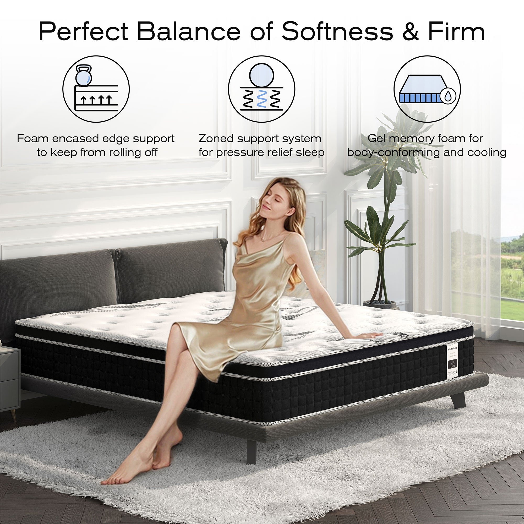 10.5 In Hybrid Gel Memory Foam Mattress with Coil Innerspring, Twin (Used) - Smart-nests