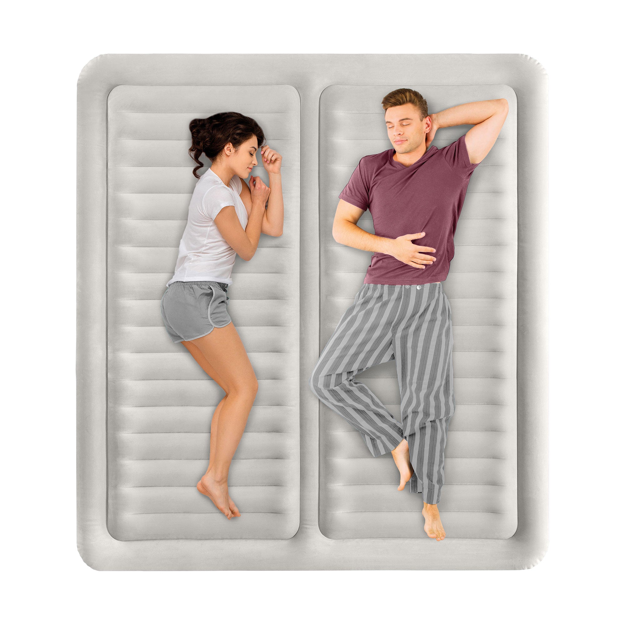 Intex 64953E Deluxe Dual Zone 22" King Sized Air Mattress with Built In Air Pump - Smart-nests