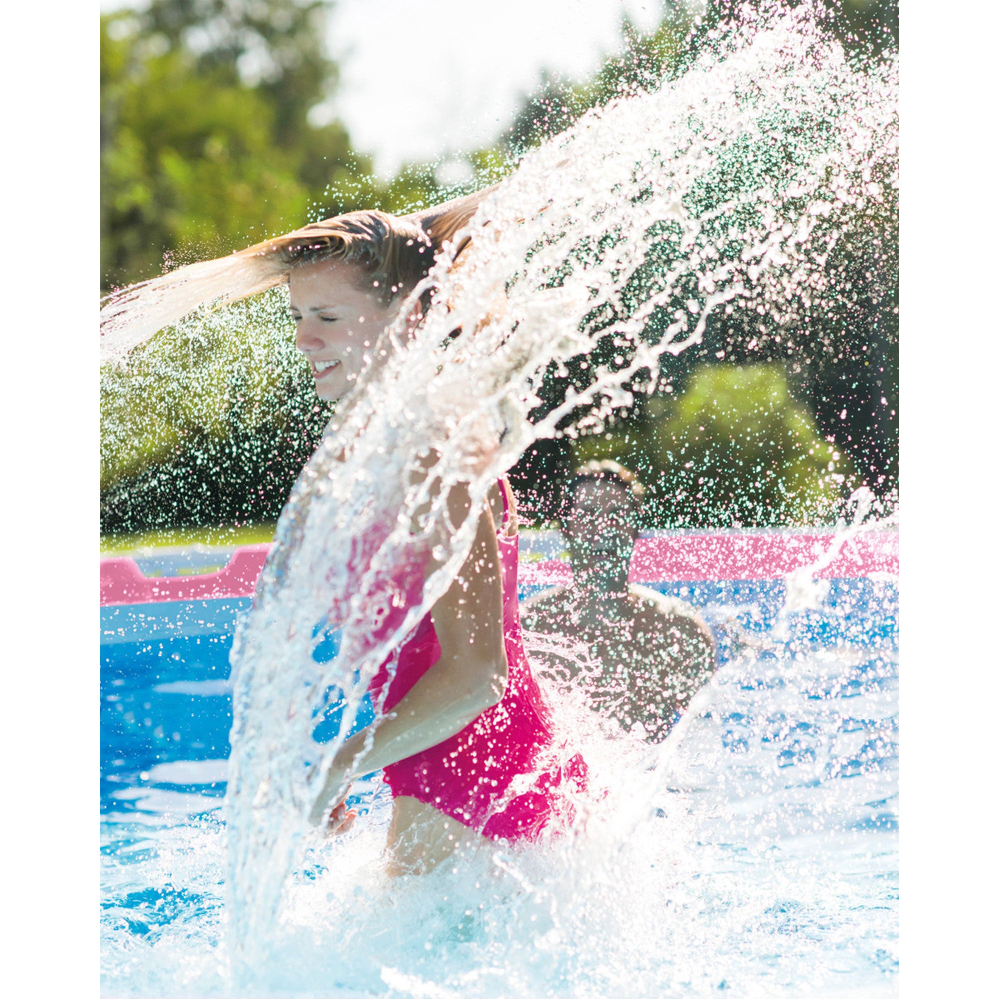 Intex 84" x 23.62" Outdoor Rectangular Frame Above Ground Swimming Pool, Pink - Smart-nests