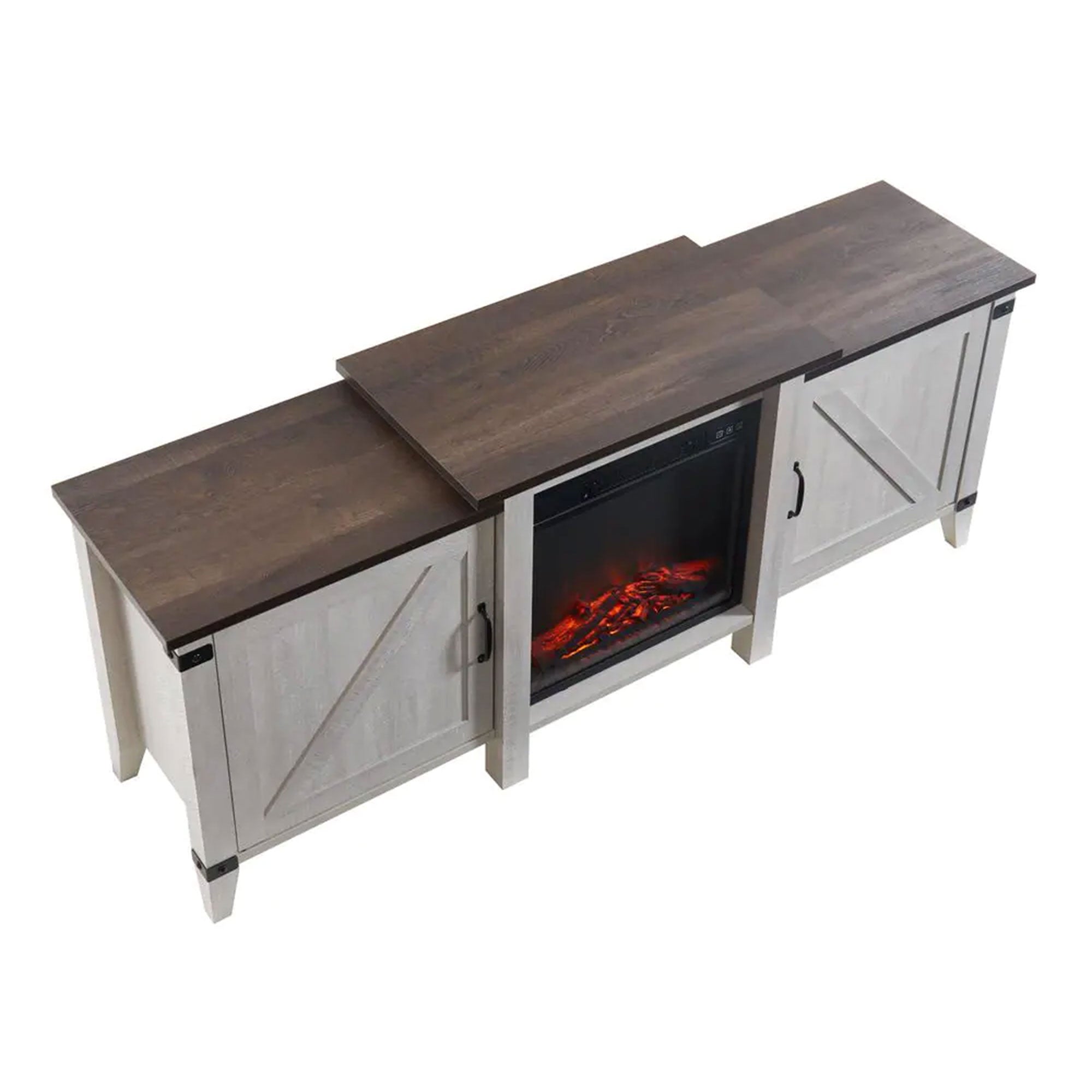Edyo Living 63in Freestanding Wooden Electric Fireplace TV Stand Console, Grey - Smart-nests