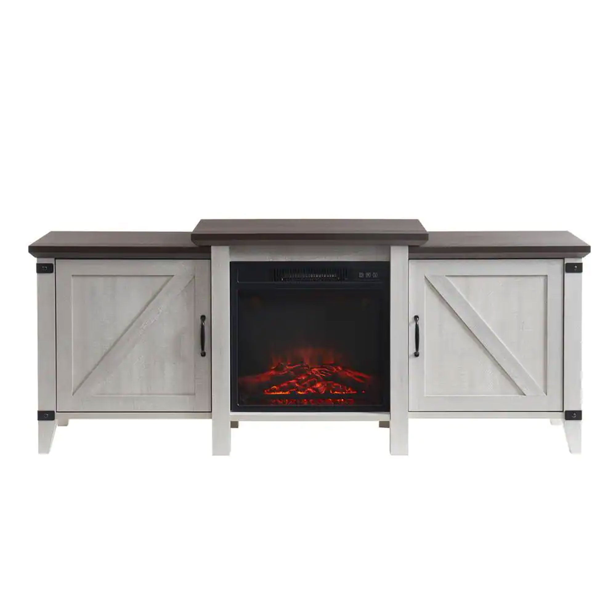 Edyo Living 63in Freestanding Wooden Electric Fireplace TV Stand Console, Grey - Smart-nests
