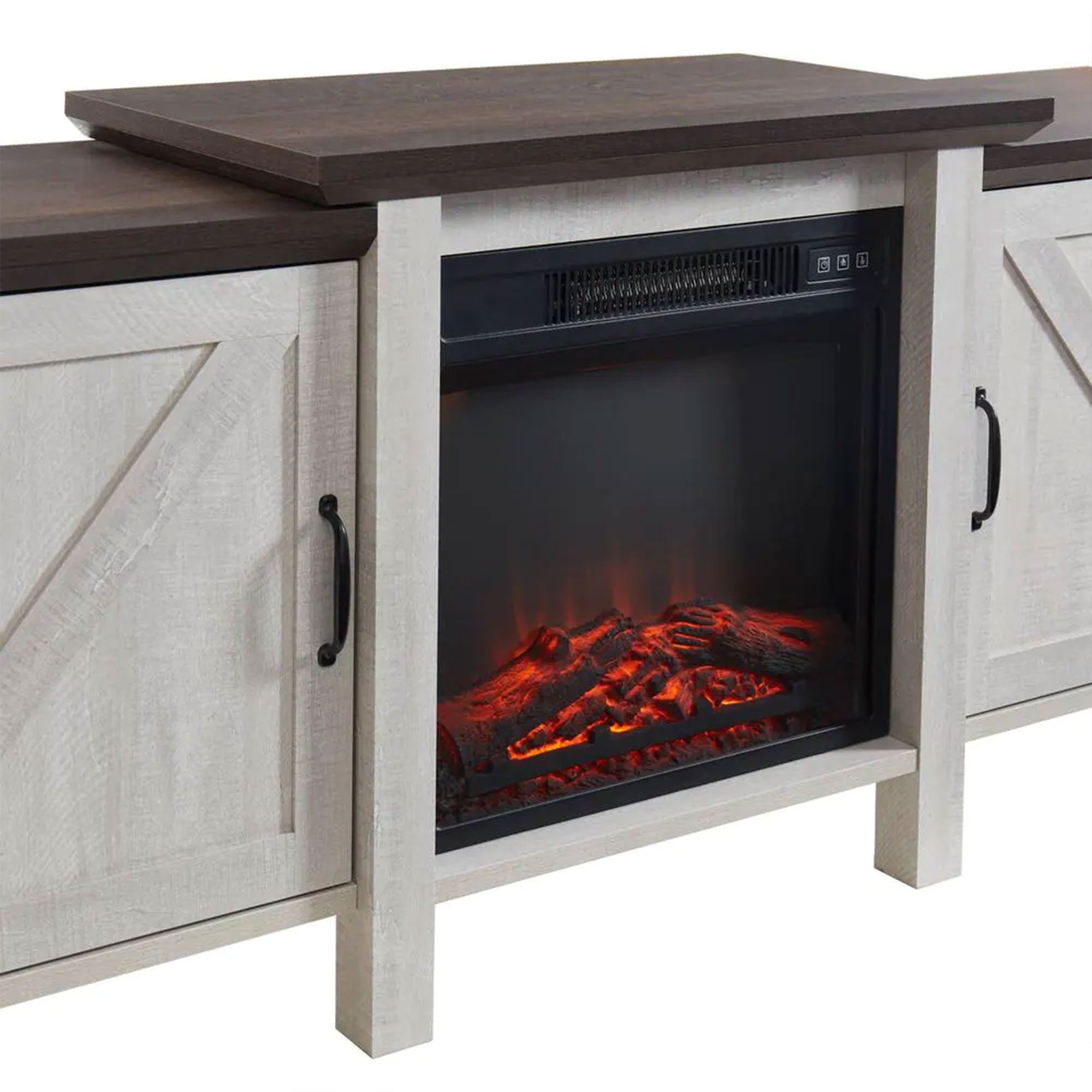 Edyo Living 63in Freestanding Wooden Electric Fireplace TV Stand Console, Grey - Smart-nests