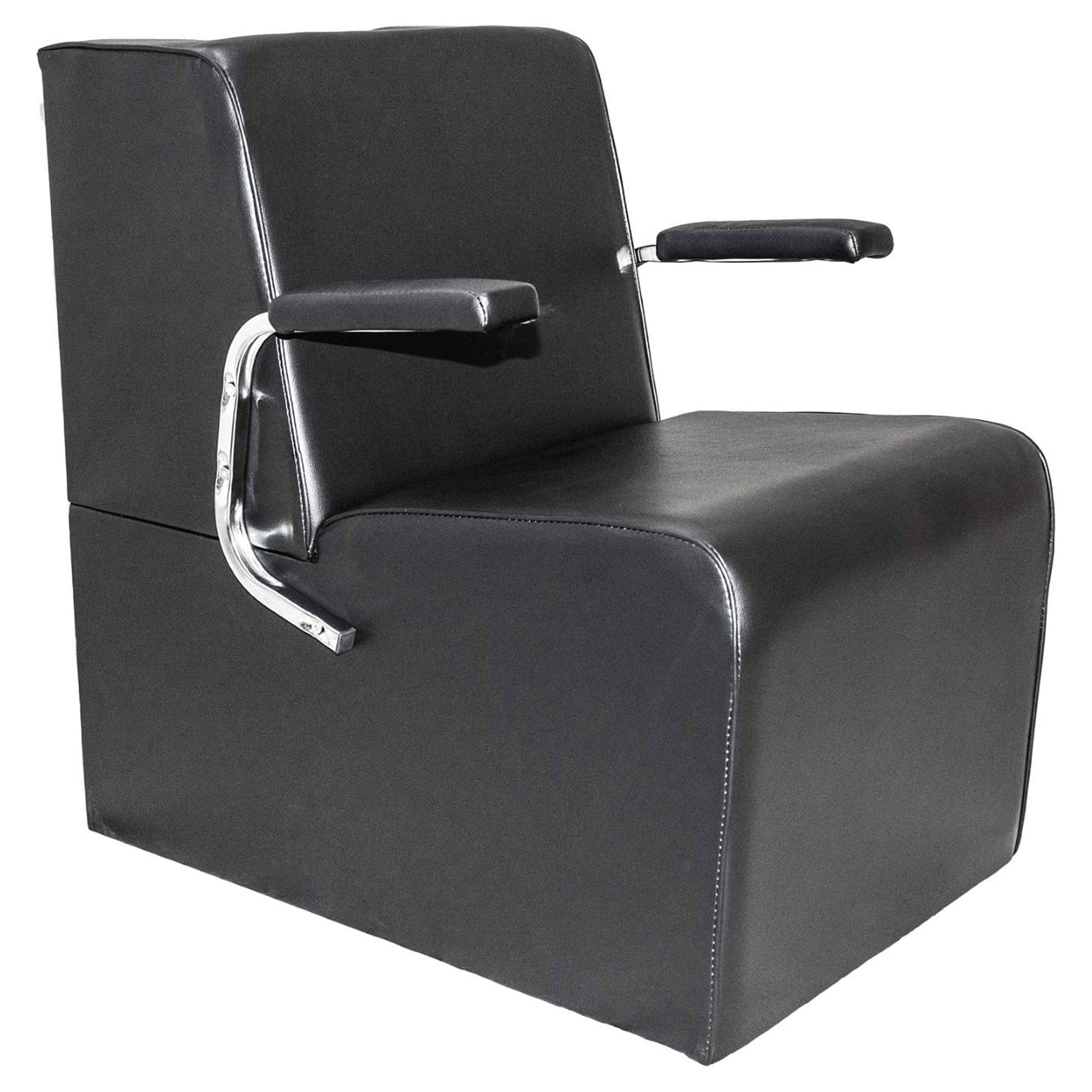 PureSana Chromium Anastasia Vinyl Professional Platform Hair Dryer Chair, Black - Smart-nests