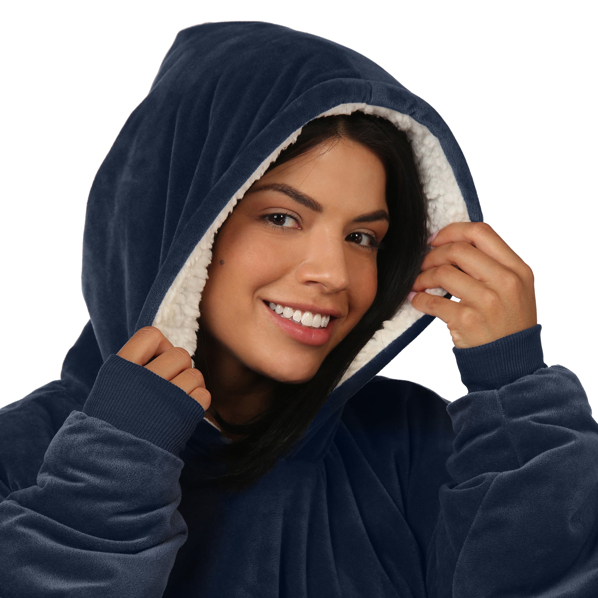 The Comfy Original Oversized Microfiber Sherpa Wearable Blanket for Adults, Blue - Smart-nests