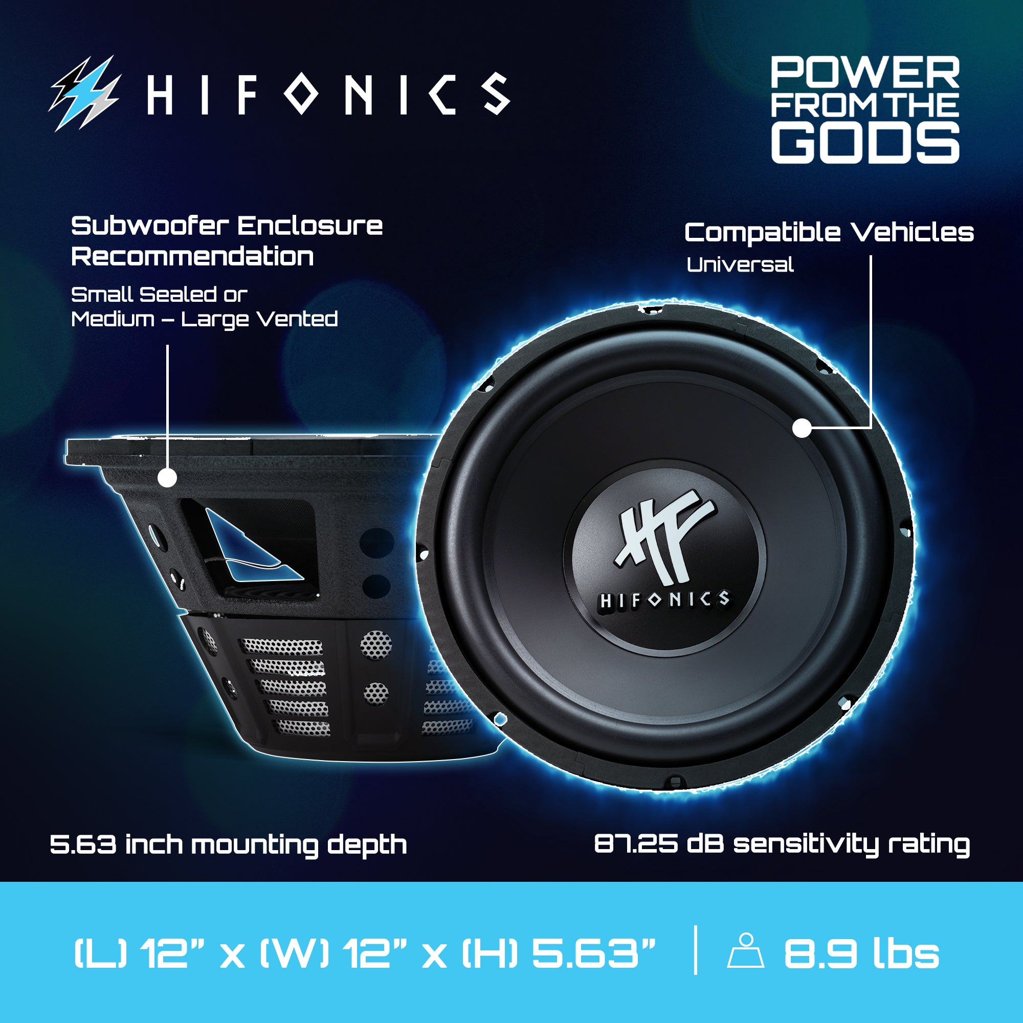Hifonics HFX12D4 12" Subwoofer, 800W Max 400W RMS Car & Powersports Speaker - Smart-nests
