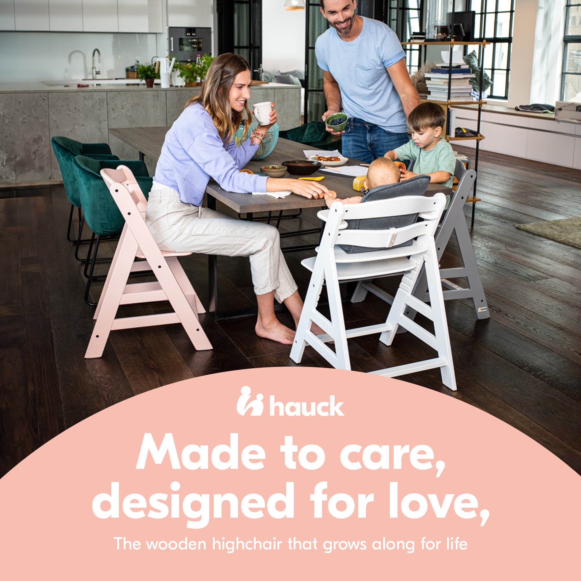 hauck Alpha High Chair Tray Table Compatible with Wooden Alpha+ and Beta+, White - Smart-nests