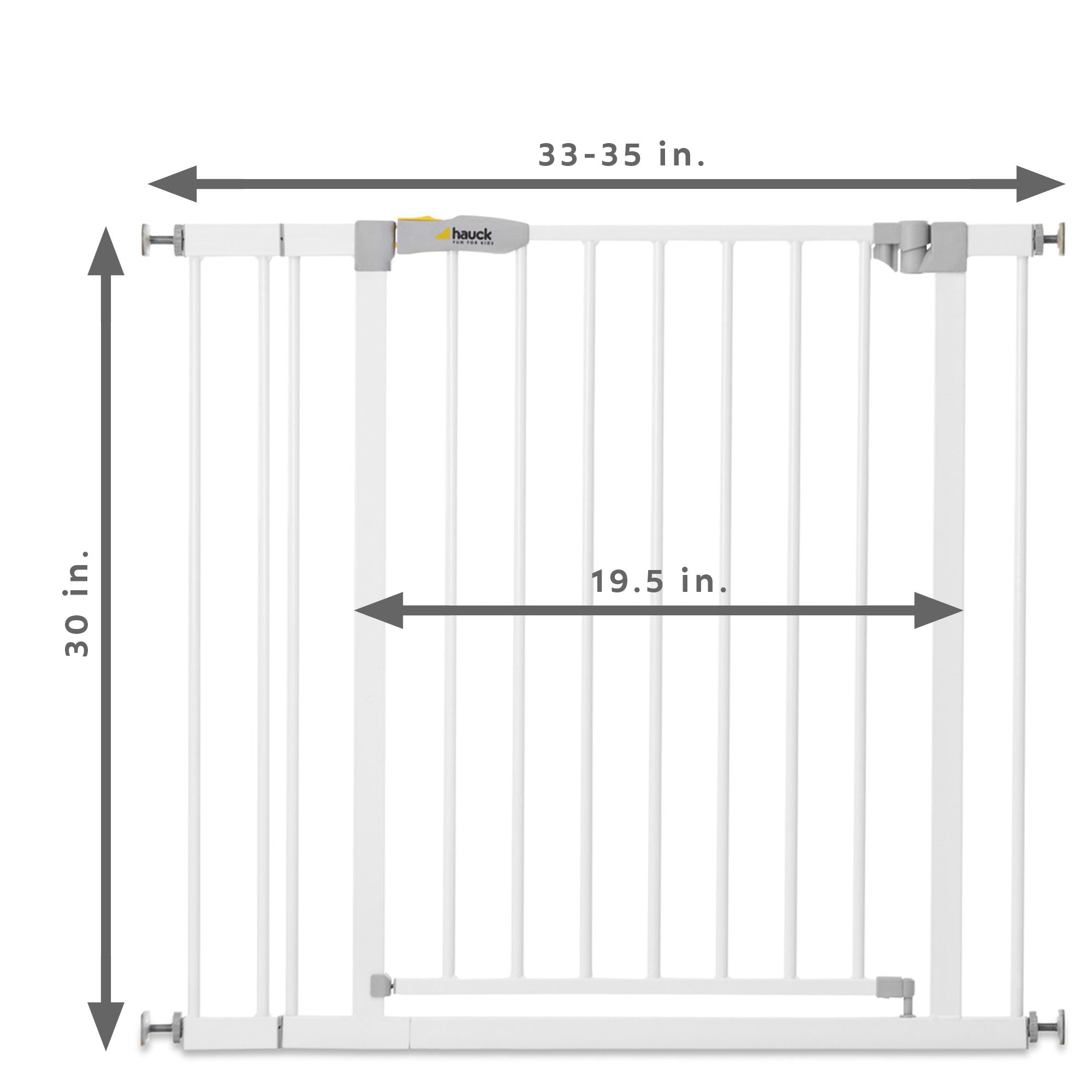 hauck 59728 Open N Stop KD Pressure Fit with 3.5 Inch Extension Baby Gate, White - Smart-nests