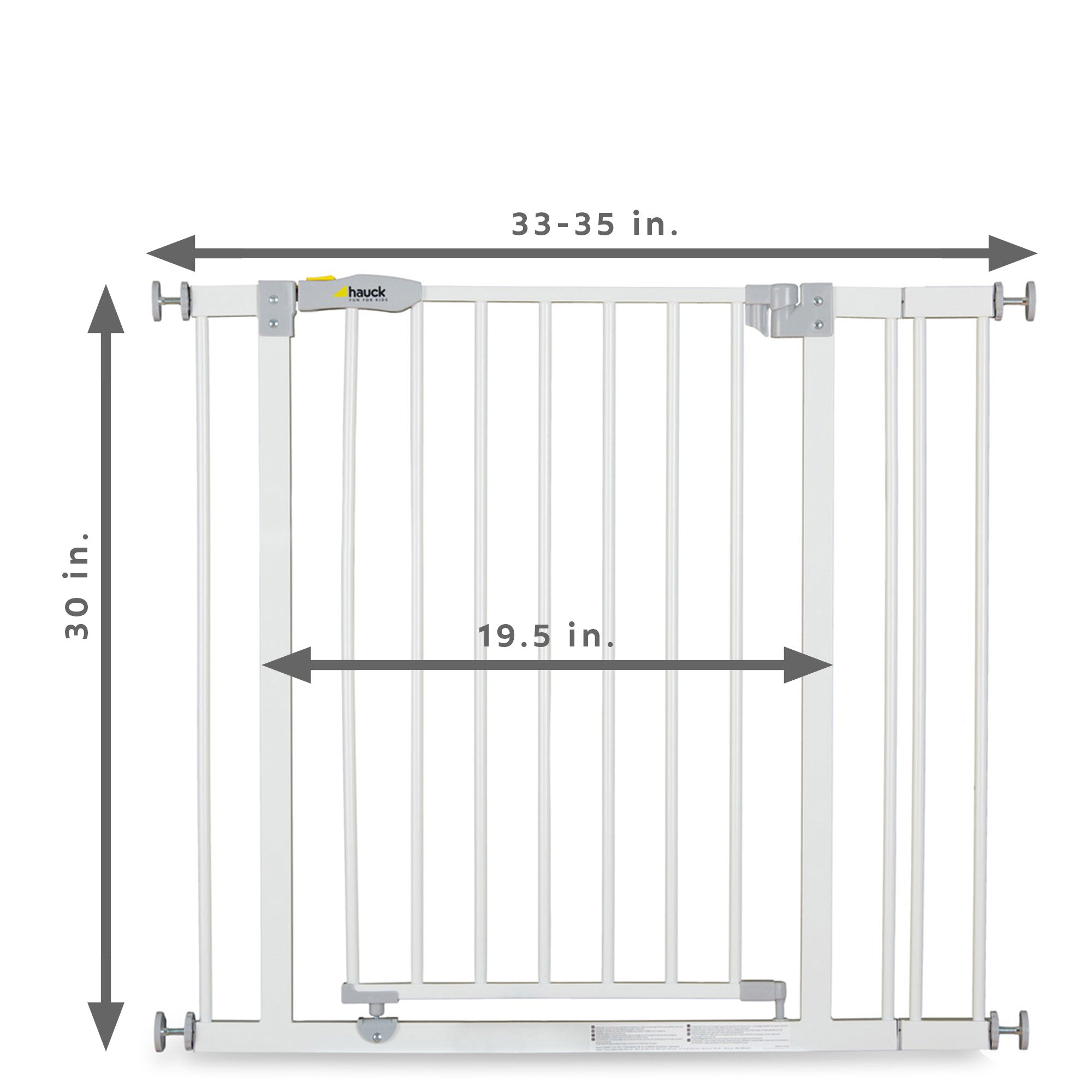 hauck Open N Stop Pressure Mounted Fit Baby Safety Gate w/3.5" Extension, White - Smart-nests