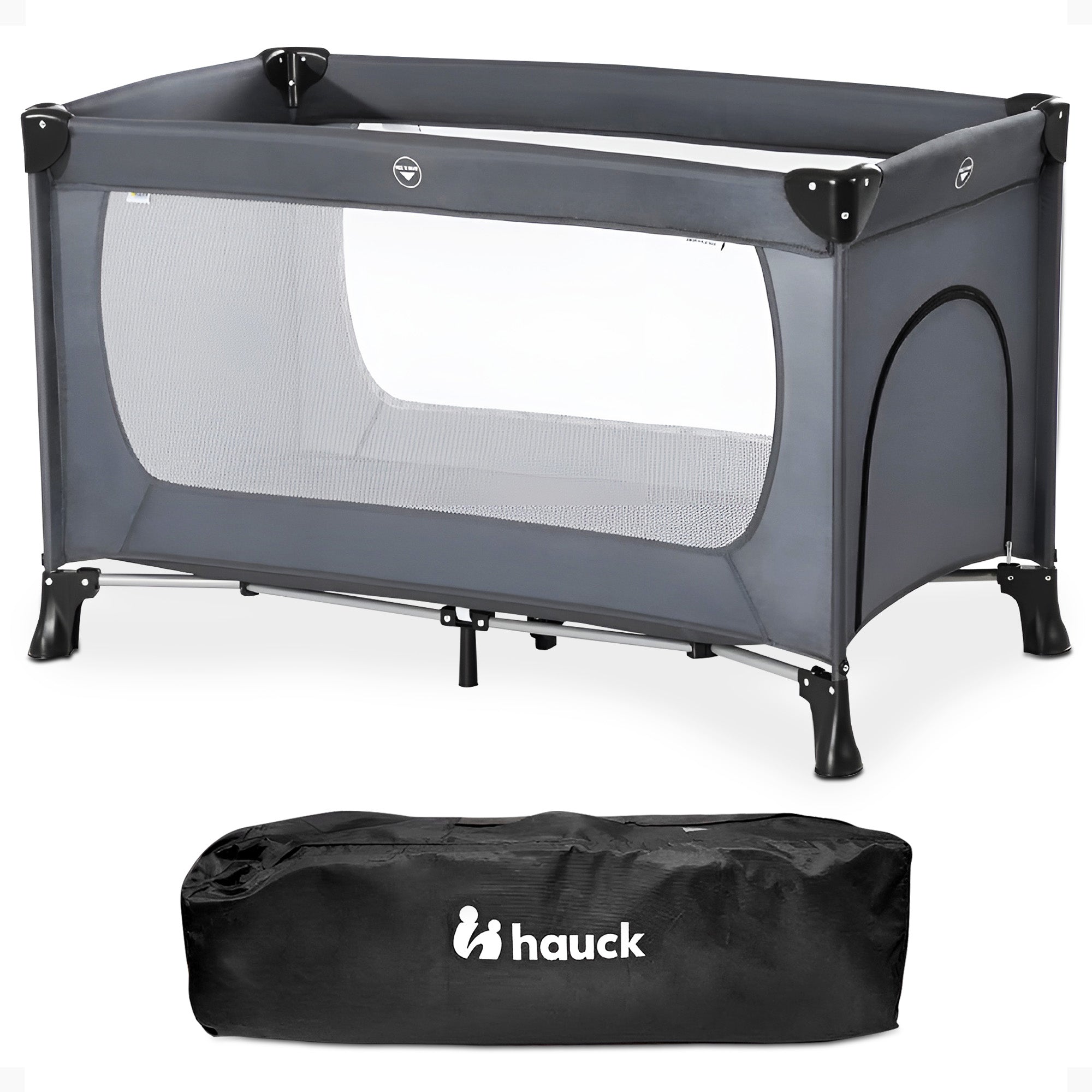 hauck Dream N Play Plus Travel Pack Cot, Babies & Toddlers up to 33 Pounds, Grey