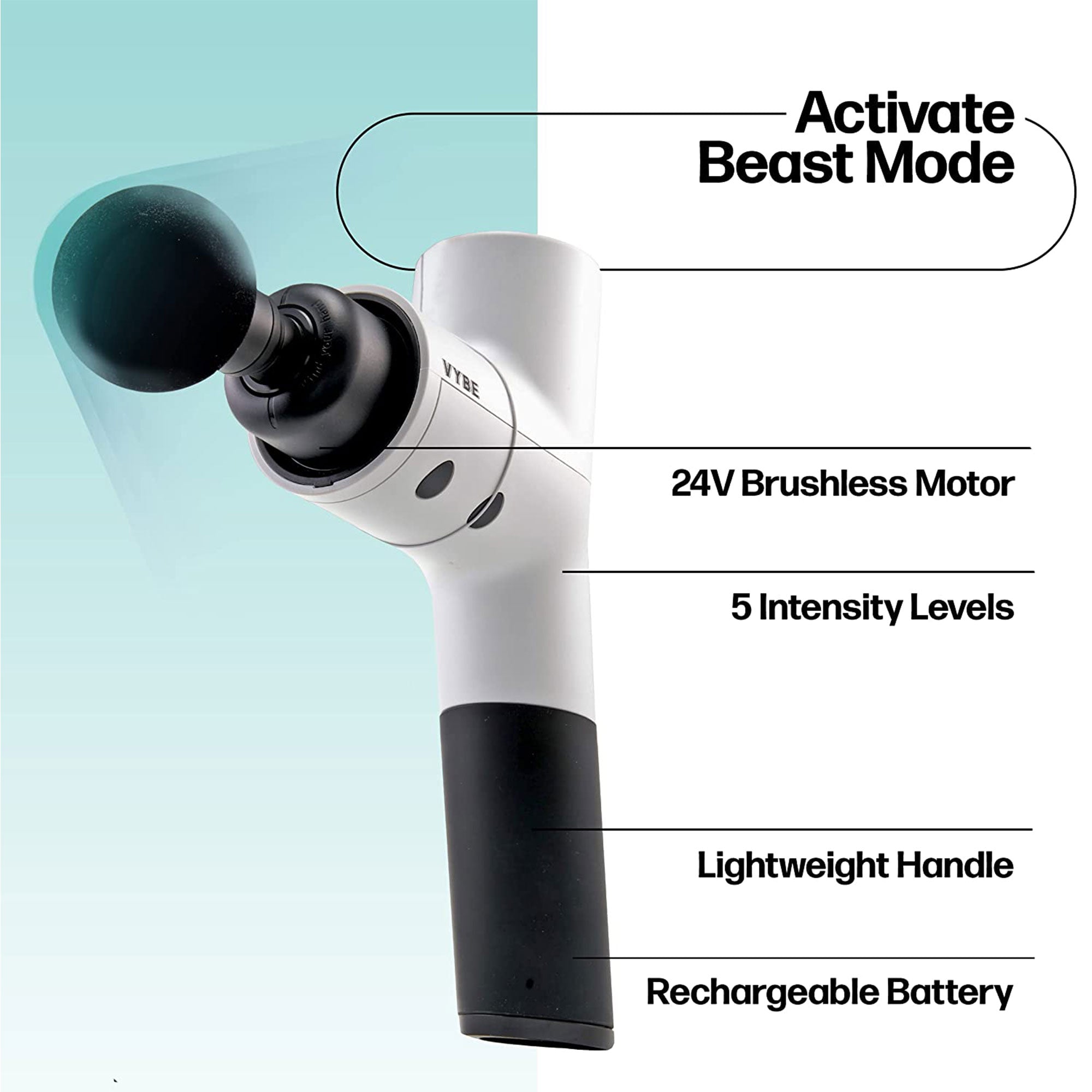 Vybe Premium Deep Tissue Muscle Massage Gun with 5 Speeds and 4 Attachments - Smart-nests