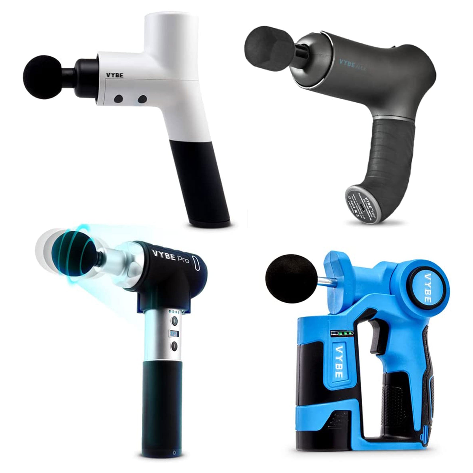 Vybe Premium Deep Tissue Muscle Massage Gun with 5 Speeds and 4 Attachments - Smart-nests