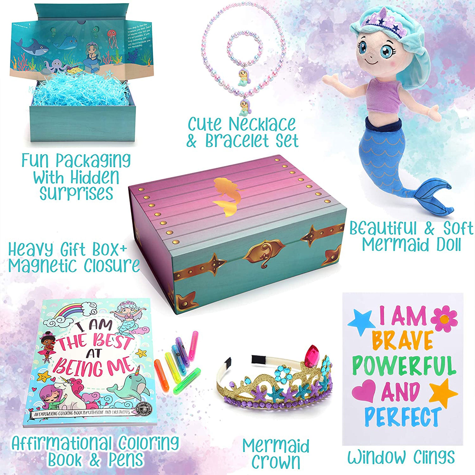The Memory Building Company Large Mermaid Surprise Box for Kids Ages 6 and Up - Smart-nests