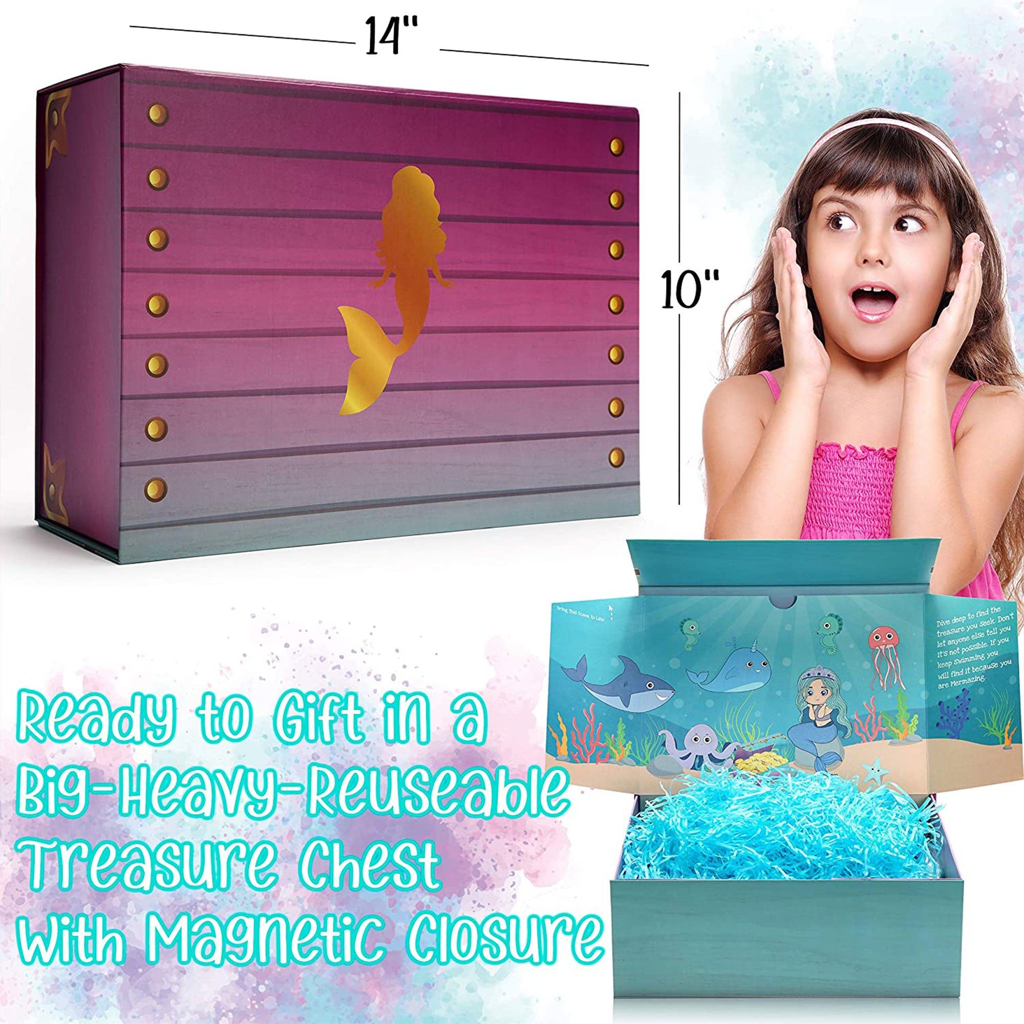The Memory Building Company Large Mermaid Surprise Box for Kids Ages 6 and Up - Smart-nests