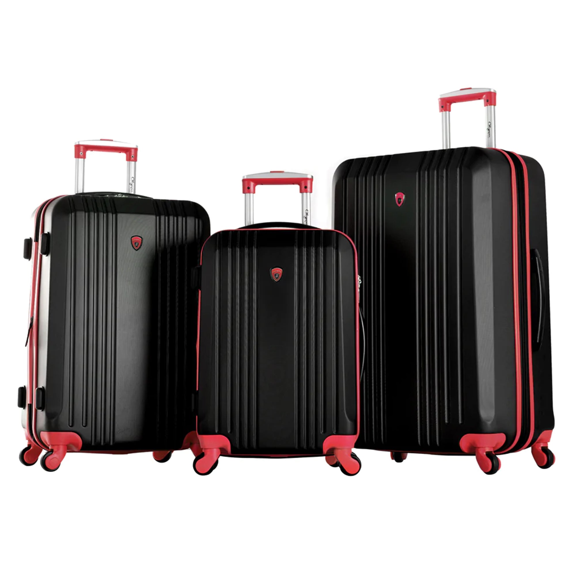 Olympia Apache II Hardcase 4 Wheel Spinner Suitcase 3 Piece Luggage Set, Red - Smart-nests