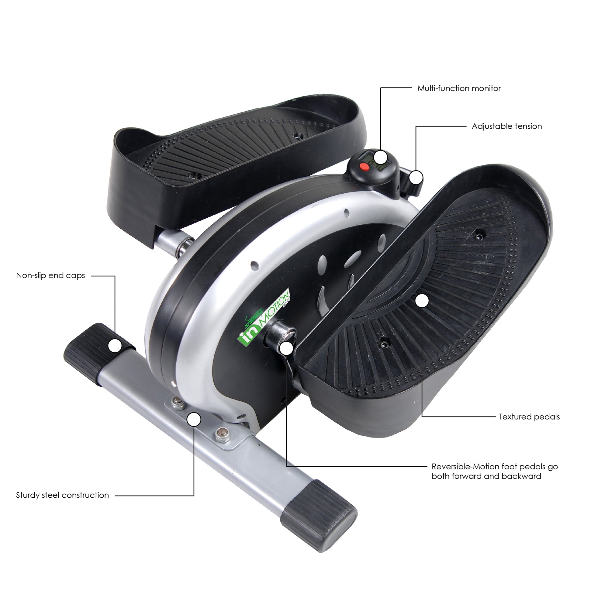 Stamina Inmotion E1000 Compact Lower Body Cardio Workout Strider Machine, Silver - Smart-nests