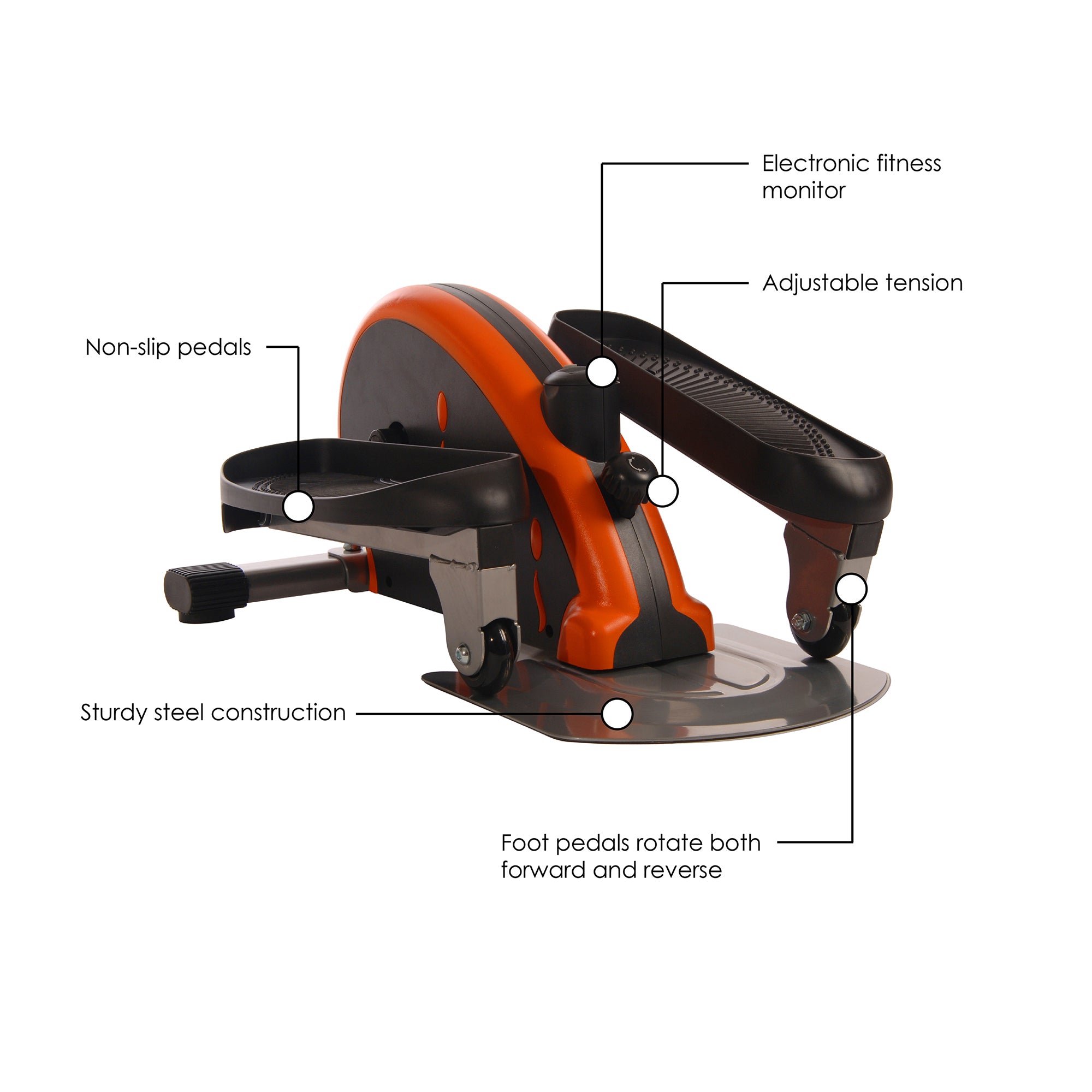 Stamina Inmotion E1000 Compact Lower Body Cardio Workout Strider Machine, Orange - Smart-nests