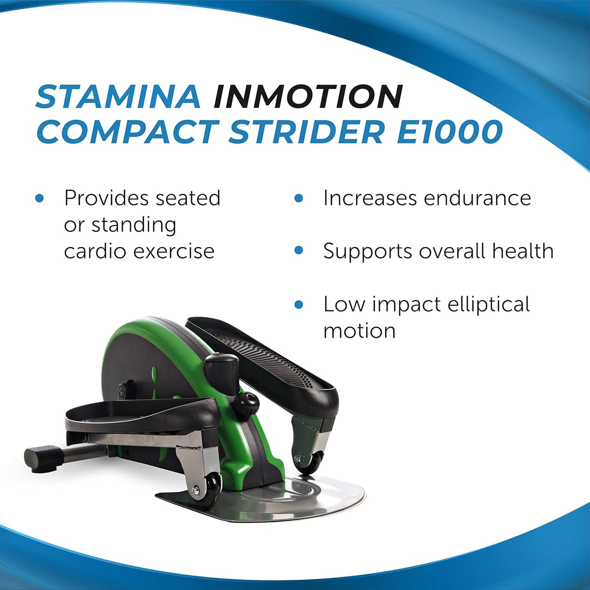 Stamina Inmotion E1000 Compact Lower Body Cardio Workout Strider Machine, Green - Smart-nests