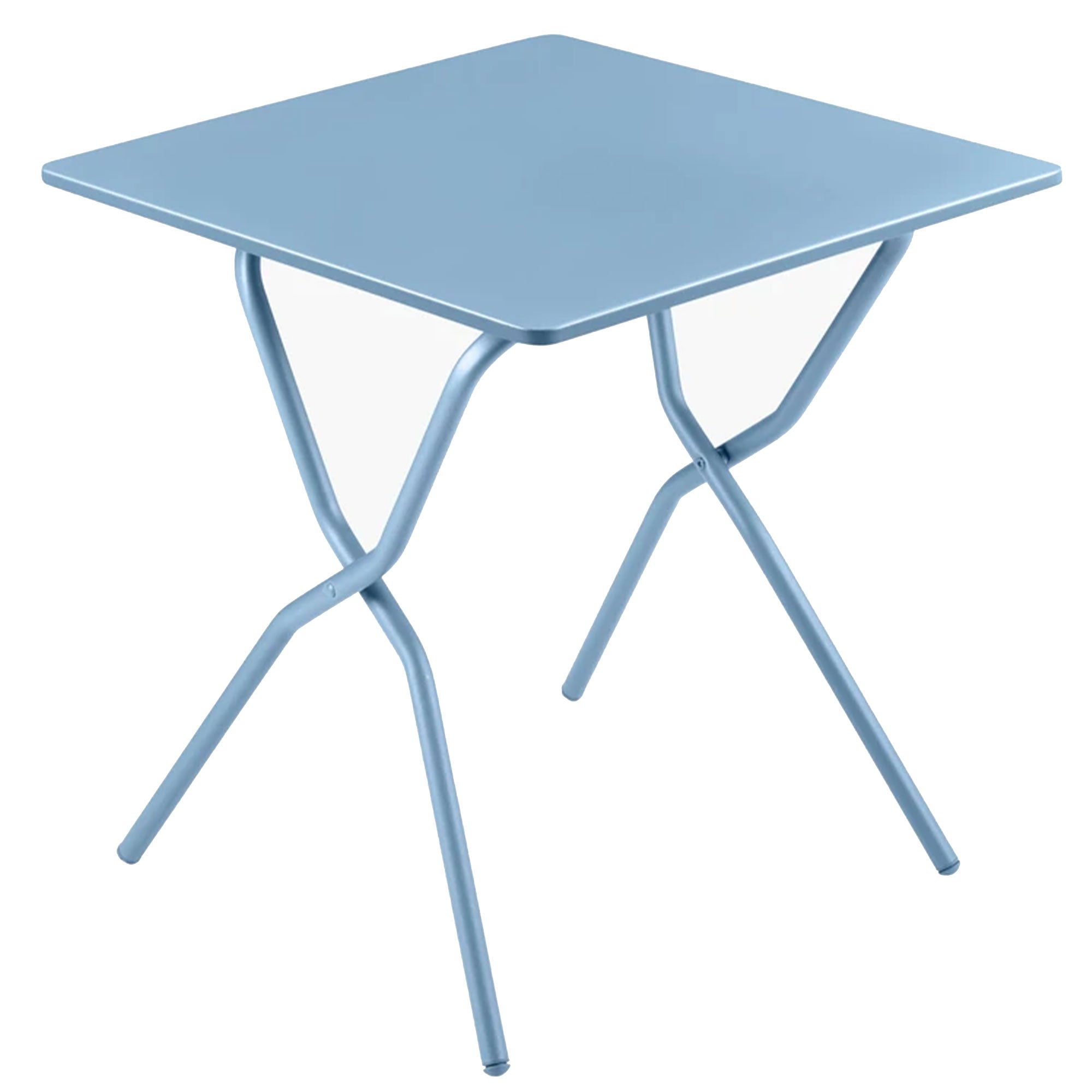 Lafuma Balcony II Colorblock Steel Square Folding Outdoor Patio Table, Sky Blue - Smart-nests