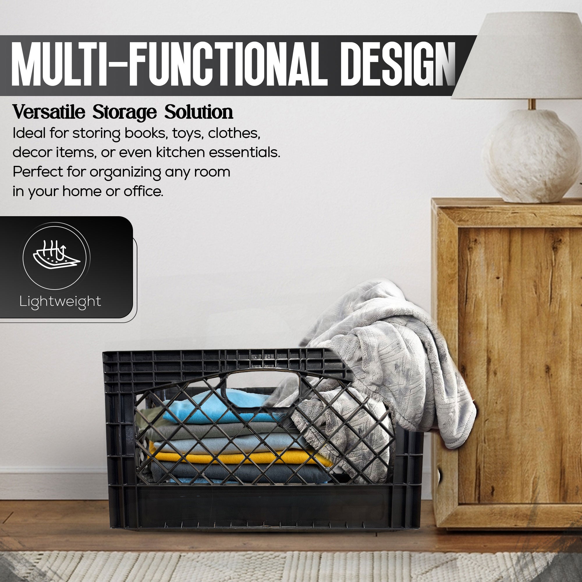 Juggernaut Storage Crate for Office Storage & Classroom Organization, 3-Pack - Smart-nests