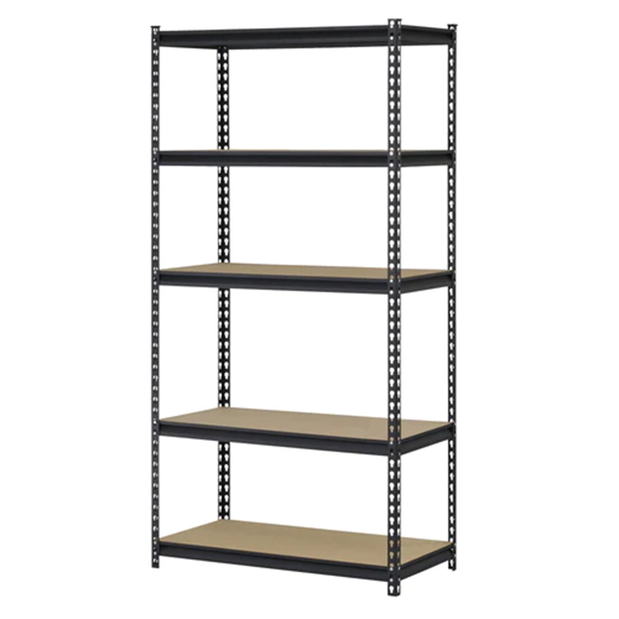 Juggernaut Storage 36" x 72" 5 Shelf Steel Utility Shelving Storage Unit, Black - Smart-nests