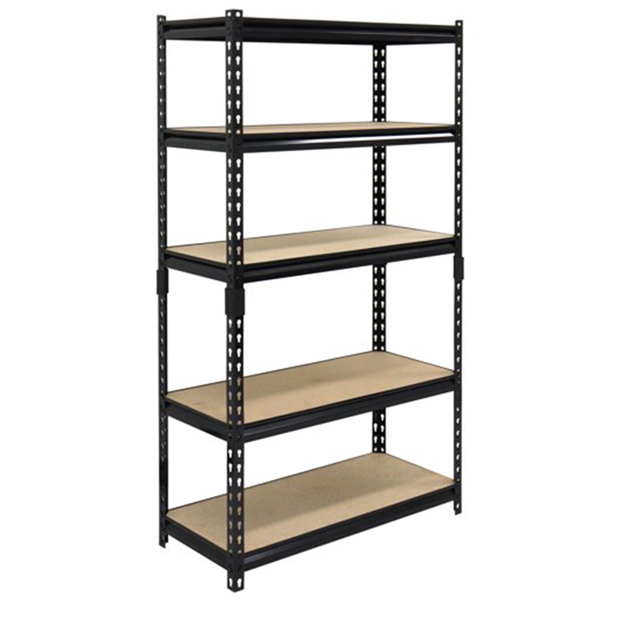 Juggernaut Storage 36" x 72" 5 Shelf Steel Utility Shelving Storage Unit, Black - Smart-nests
