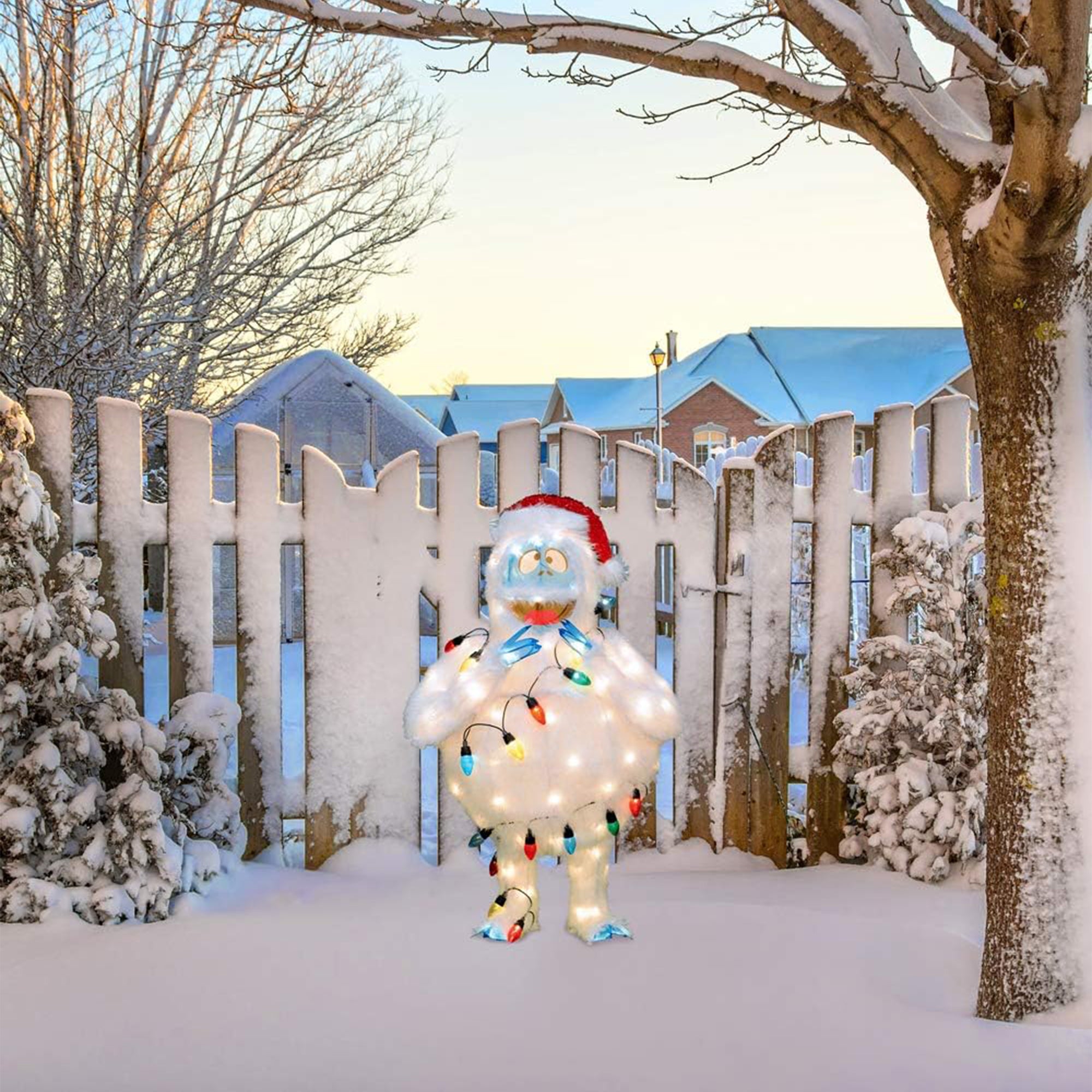 ProductWorks 48 Inch Bumble Pre-Lit Christmas Yard Ornament Holiday Decoration - Smart-nests