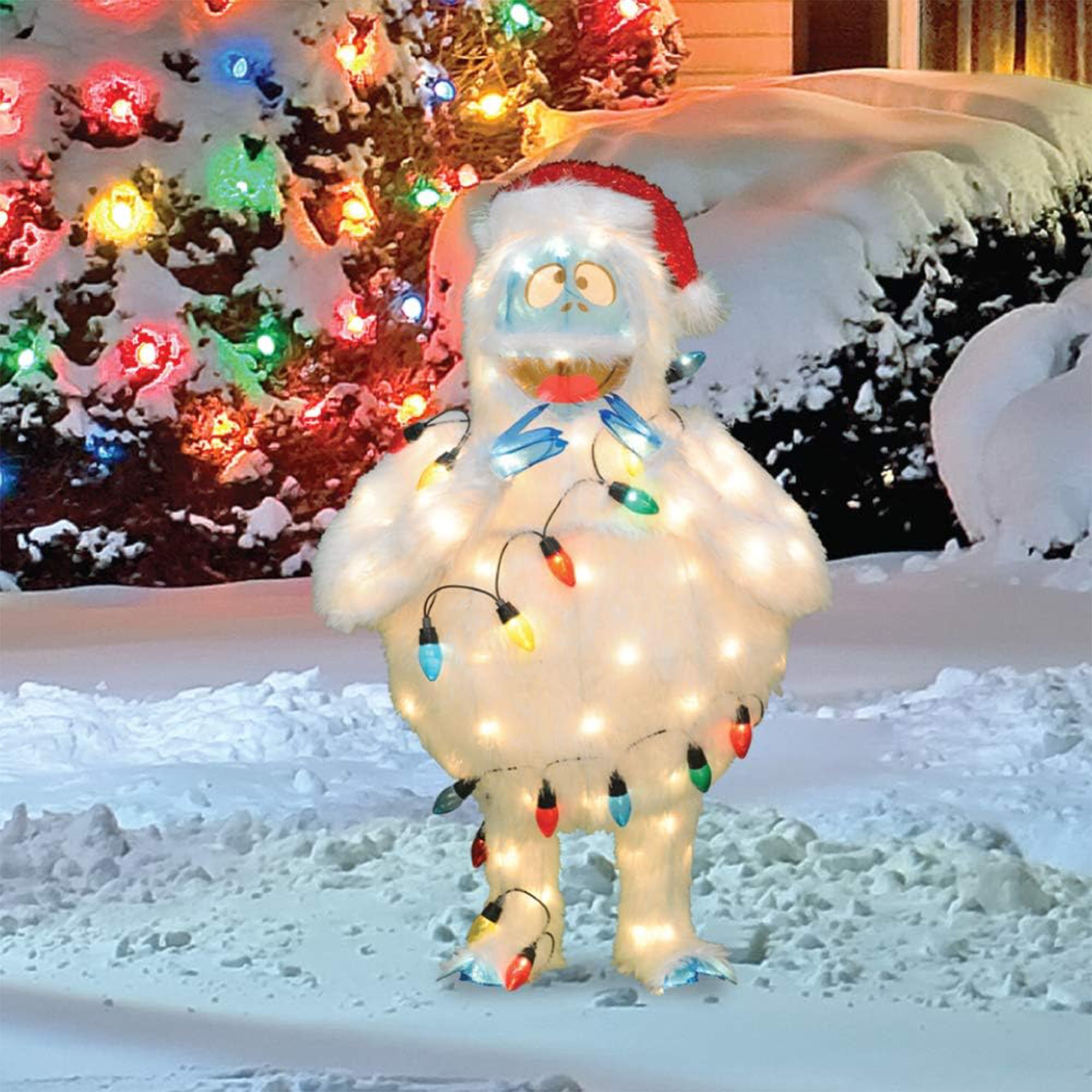 ProductWorks 48 Inch Bumble Pre-Lit Christmas Yard Ornament Holiday Decoration - Smart-nests