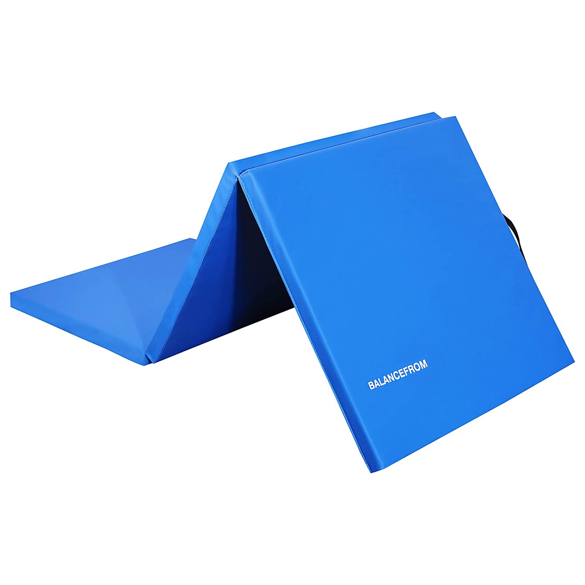 BalanceFrom Fitness GoGym 6' x 2' x 1.5" Folding 3 Panel Exercise Gym Mat, Blue - Smart-nests