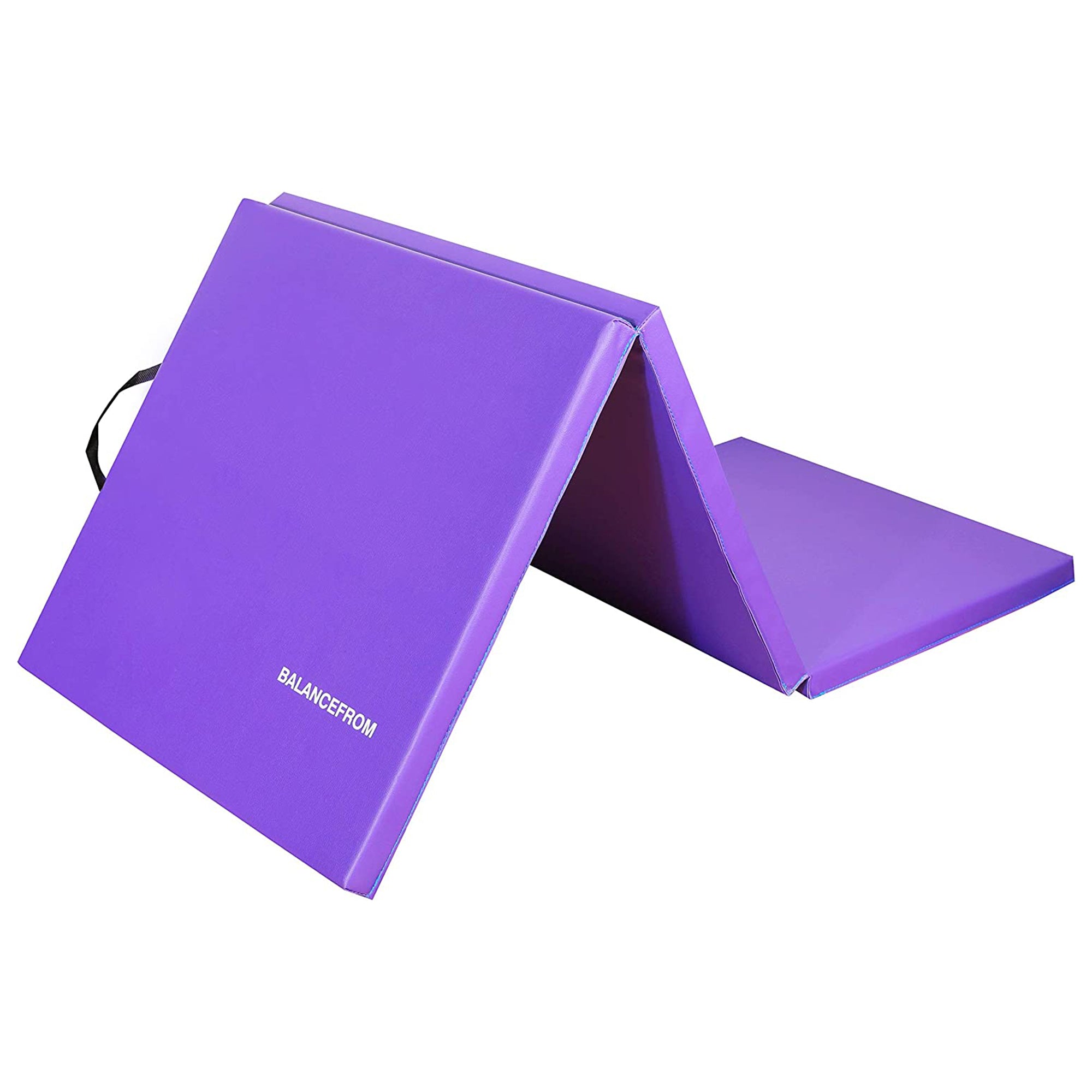 BalanceFrom Fitness GoGym 6'x2'x1.5" Folding 3 Panel Exercise Gym Mat, Purple - Smart-nests